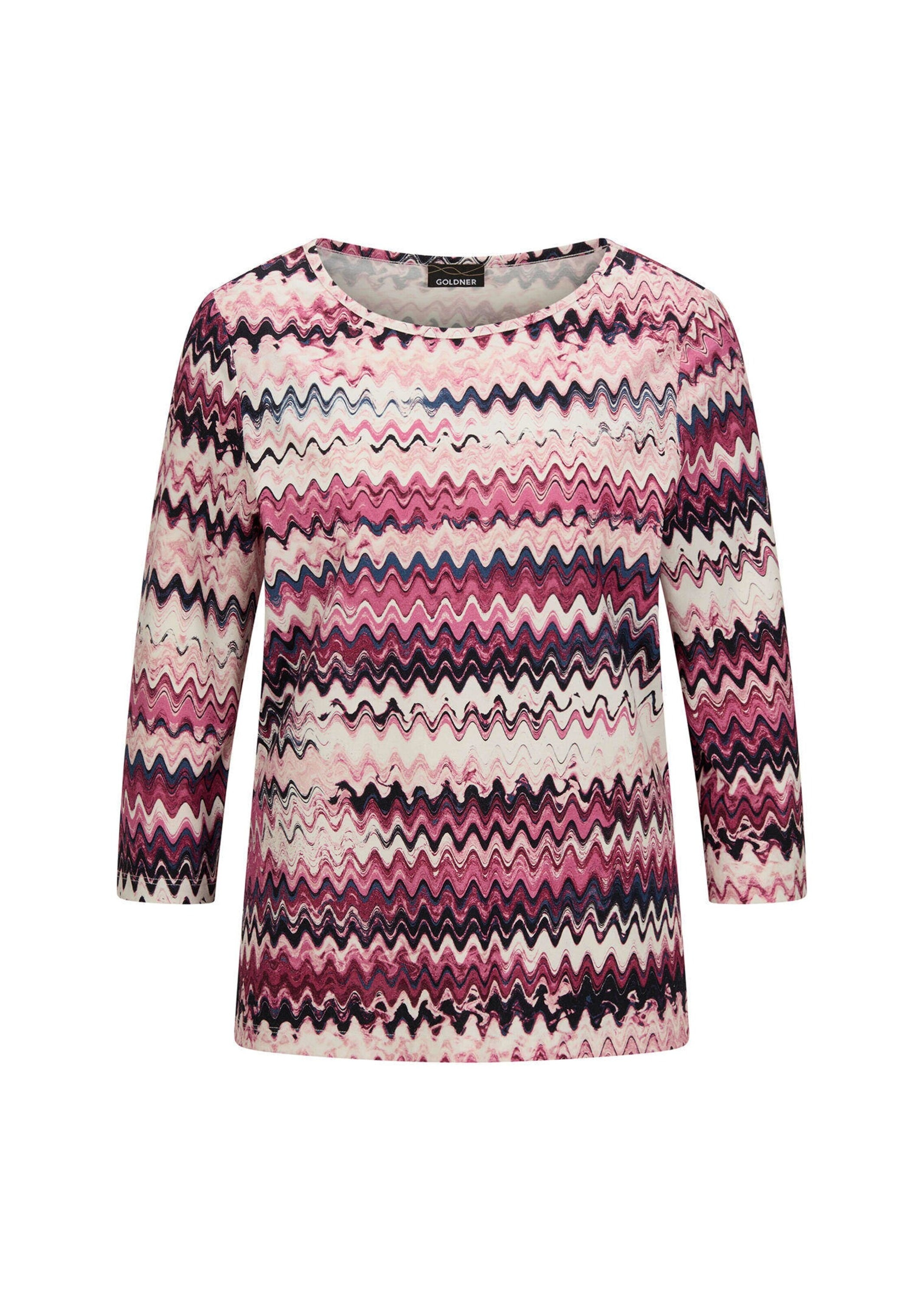 GOLDNER Print-Shirt »Halbarm-Viskosebluse, Zickzack-Design« Zickzack-Muster