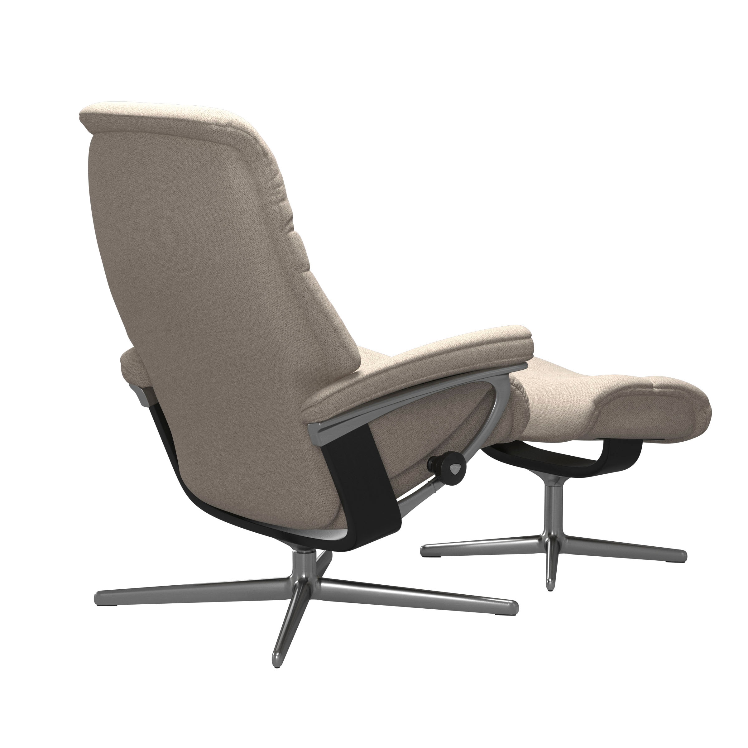 Stressless® Relaxsessel »Sunrise«, (Set, Relaxsessel mit Hocker), mit Hocker, mit Cross Base, Größe S, M & L, Holzakzent Schwarz