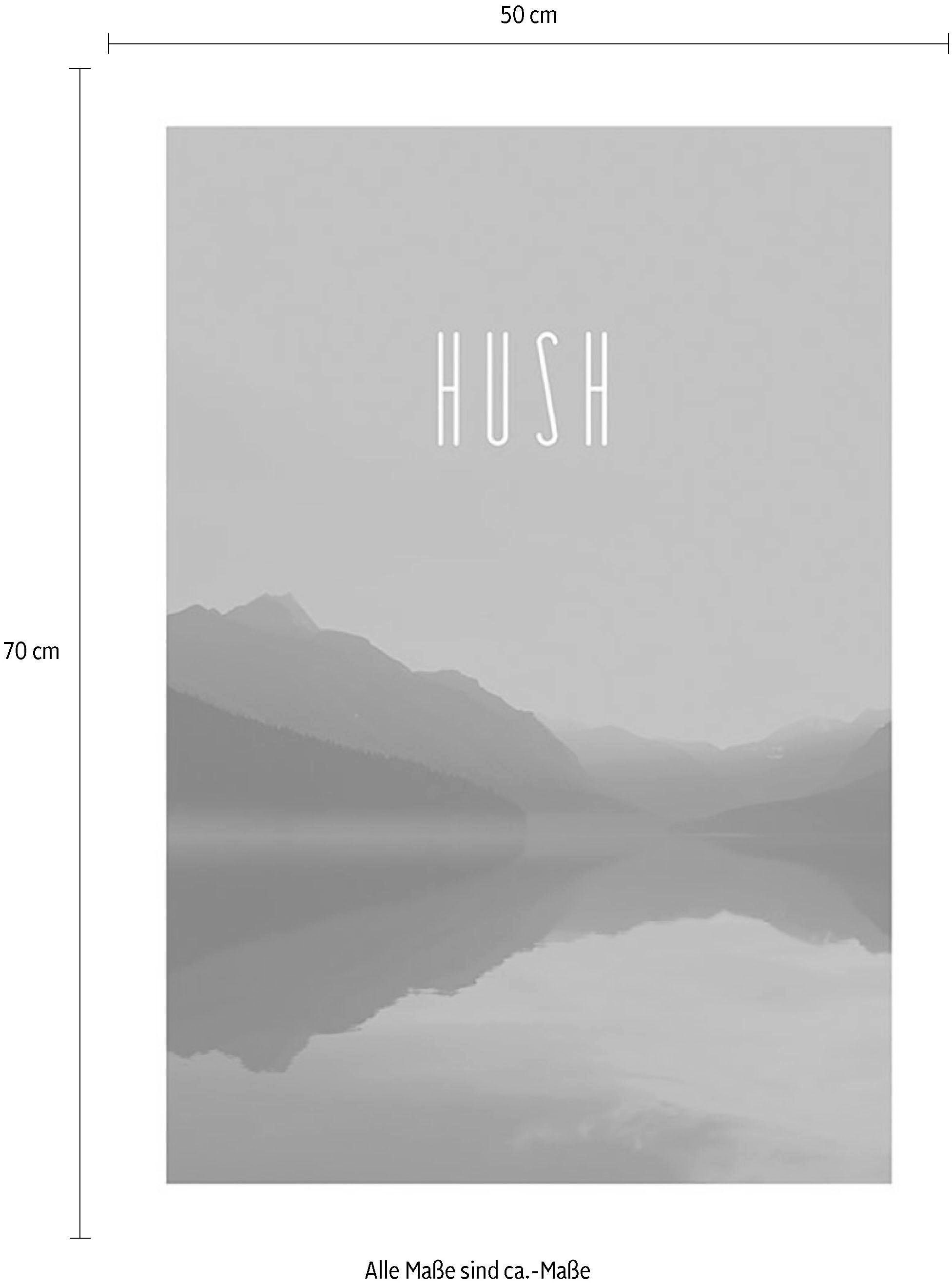 Komar Bild »Word Lake Hush Blue«, Natur, (1 St.), Wandbild zur Dekoration - ohne Rahmen