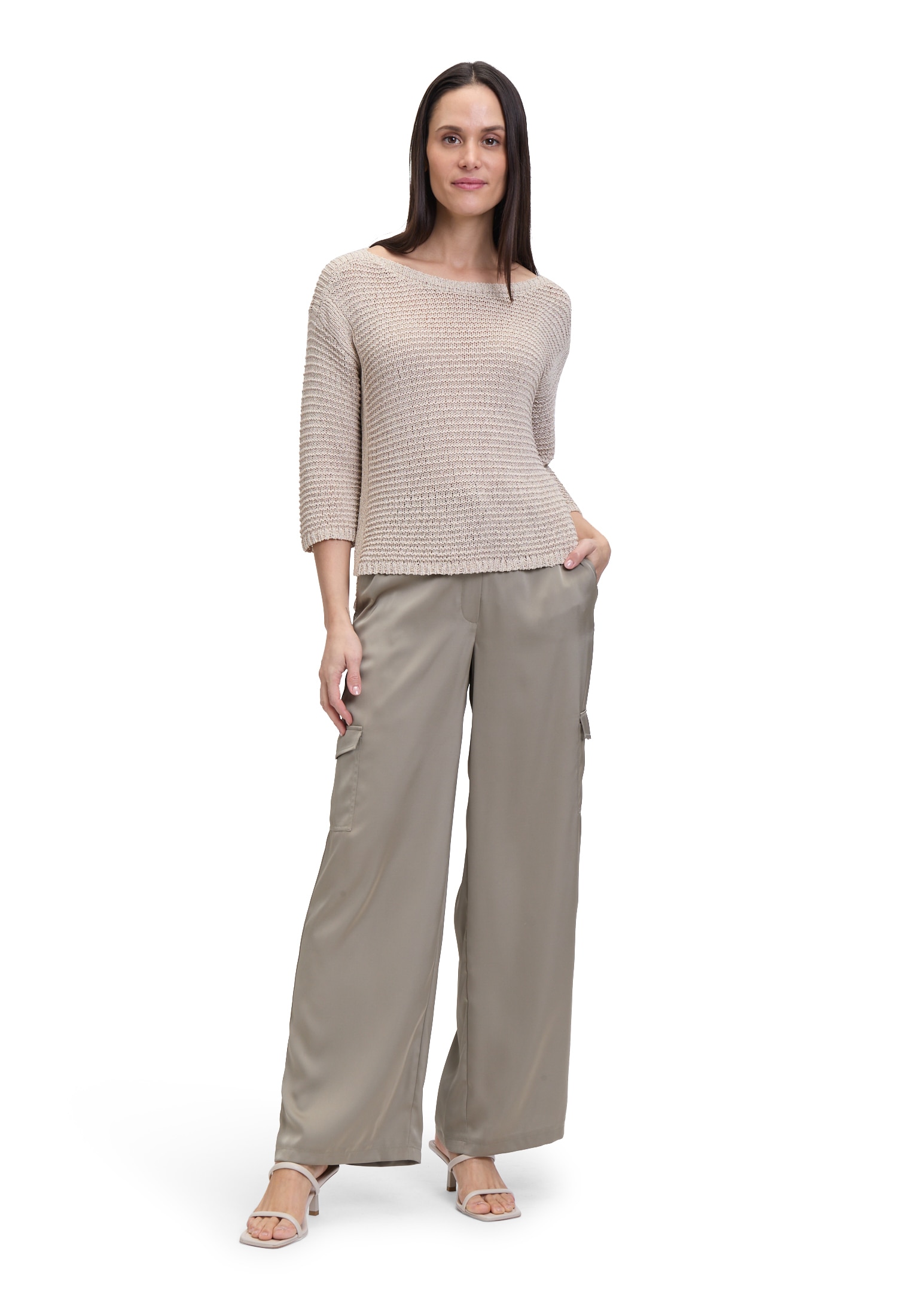 Betty Barclay Rundhalspullover »Grobstrick-Pullover mit 3/4 Arm«