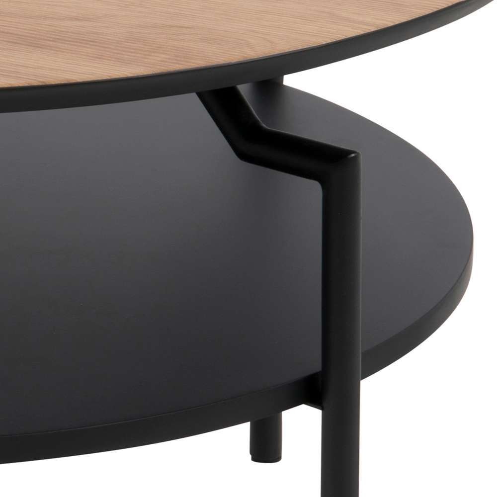 ACTONA GROUP Couchtisch »Goldington Beistelltisch, Kaffetisch«, Sofatisch, rund, dekorativem Rahmen, 1 Ablage, T: 80 cm