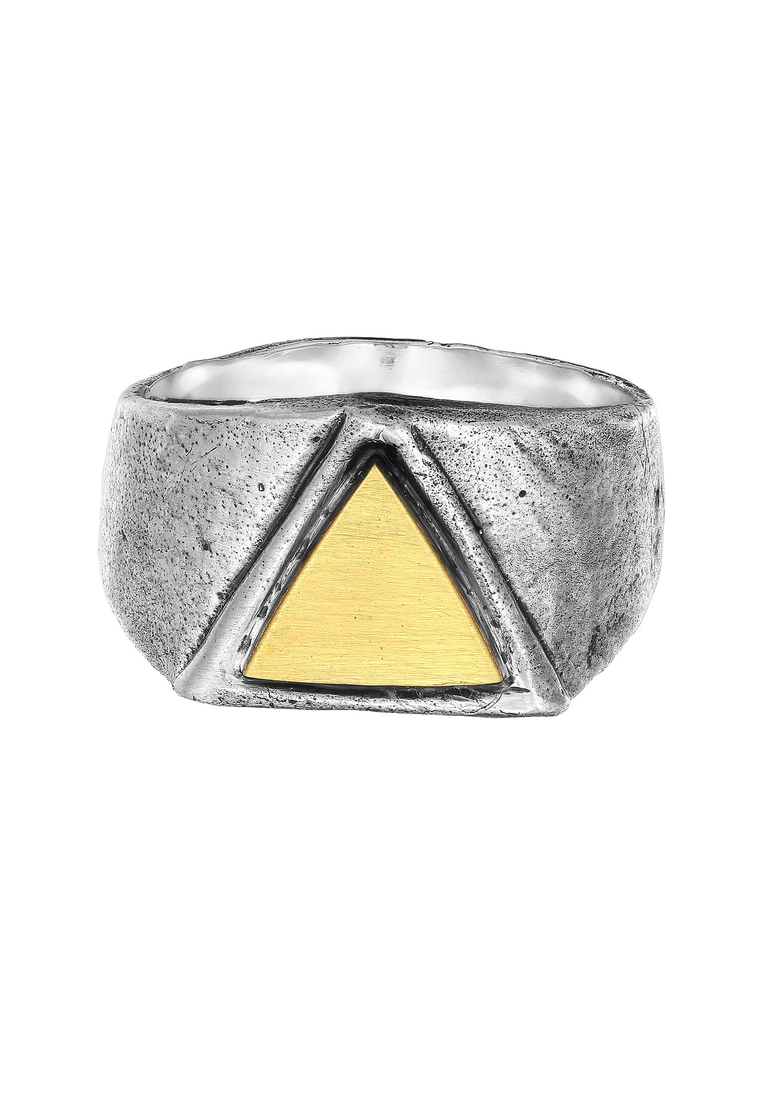 HAZE & GLORY Siegelring »Ring Siegelring Dreieck Messing Mix - Triangle 925 Silber«