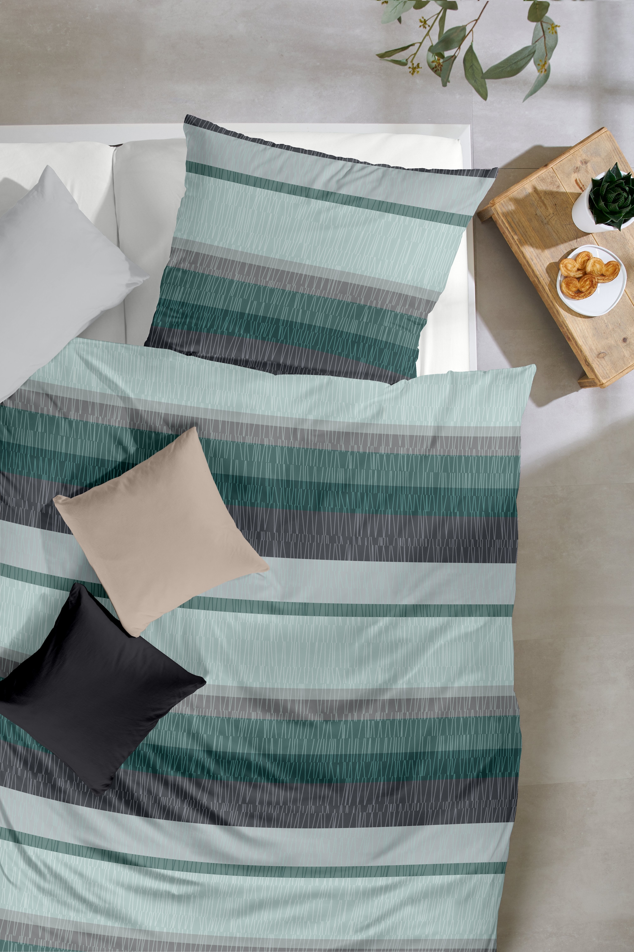 Primera Bettwäsche »Biber-Bettwäsche Roommate« 2 Stk. tlg. mit dezenten Mustertexturen