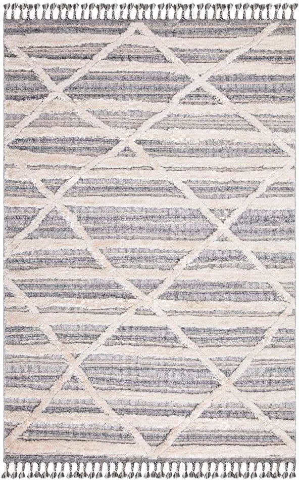 Carpet City Teppich Fransen, 3D- Effekt, Raute-Muster, »Valencia Boho-Stil, rechteckig, mit Sisal 810«