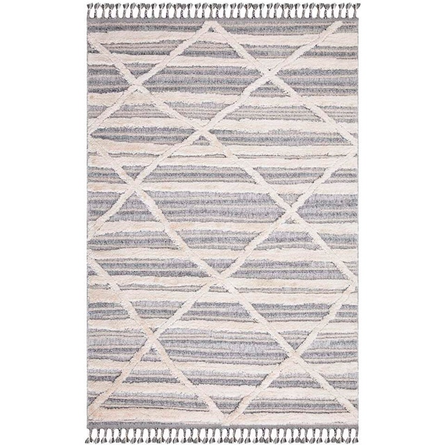 Carpet City Teppich »Valencia 810«, rechteckig, Boho-Stil, Raute-Muster, 3D- Effekt, mit Fransen, Sisal