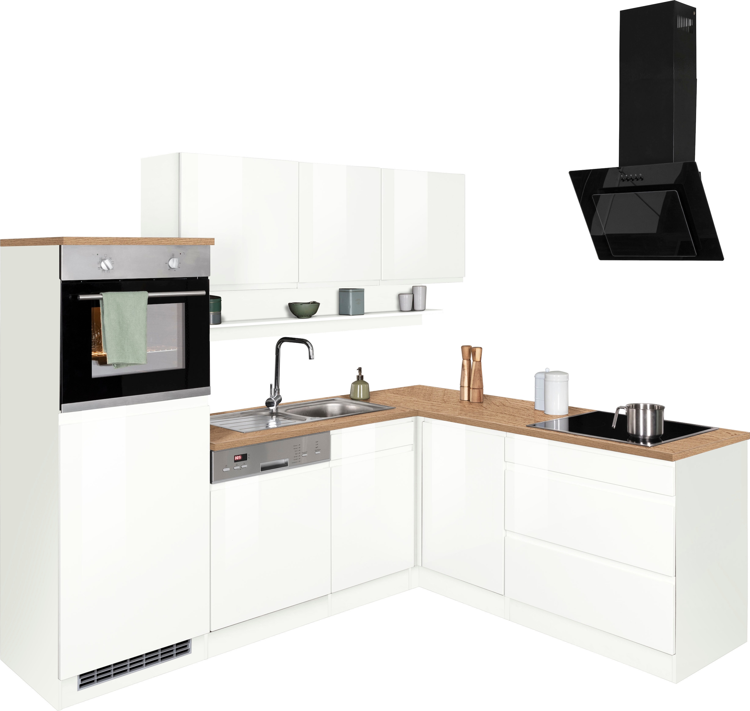 KOCHSTATION Winkelküche »KS-Virginia«, Stellbreite 230/190 cm, mit E-Geräten