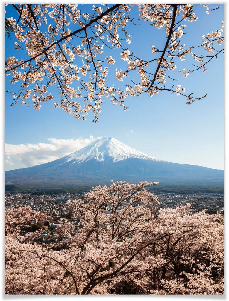 Poster »Mount Fuji Japan«, Berge, (1 St.), Poster ohne Bilderrahmen