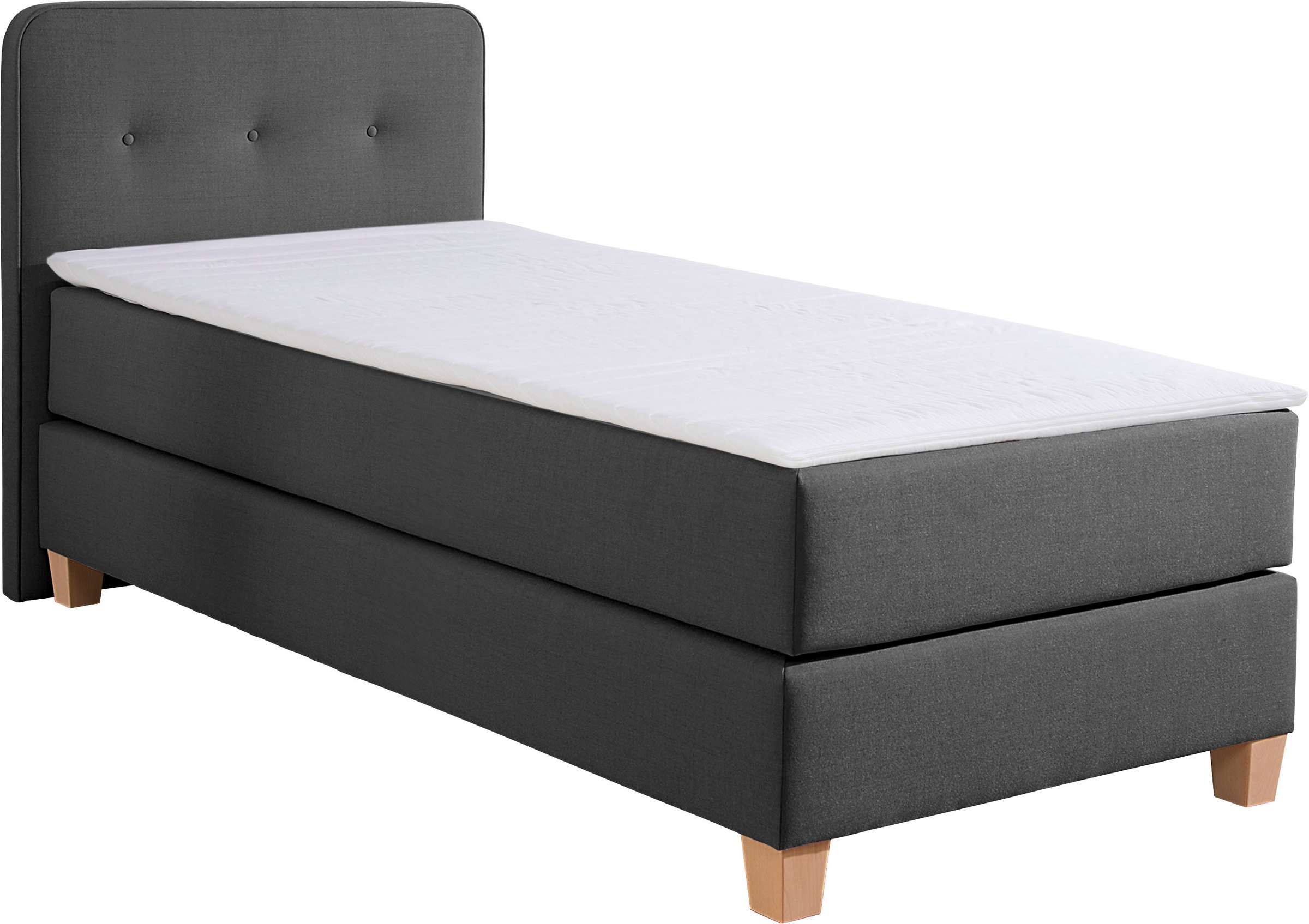 Home affaire Boxspringbett »Fargo« inkl. Topper, in 3 Matratzenarten, in Samt- oder Strukturstoff
