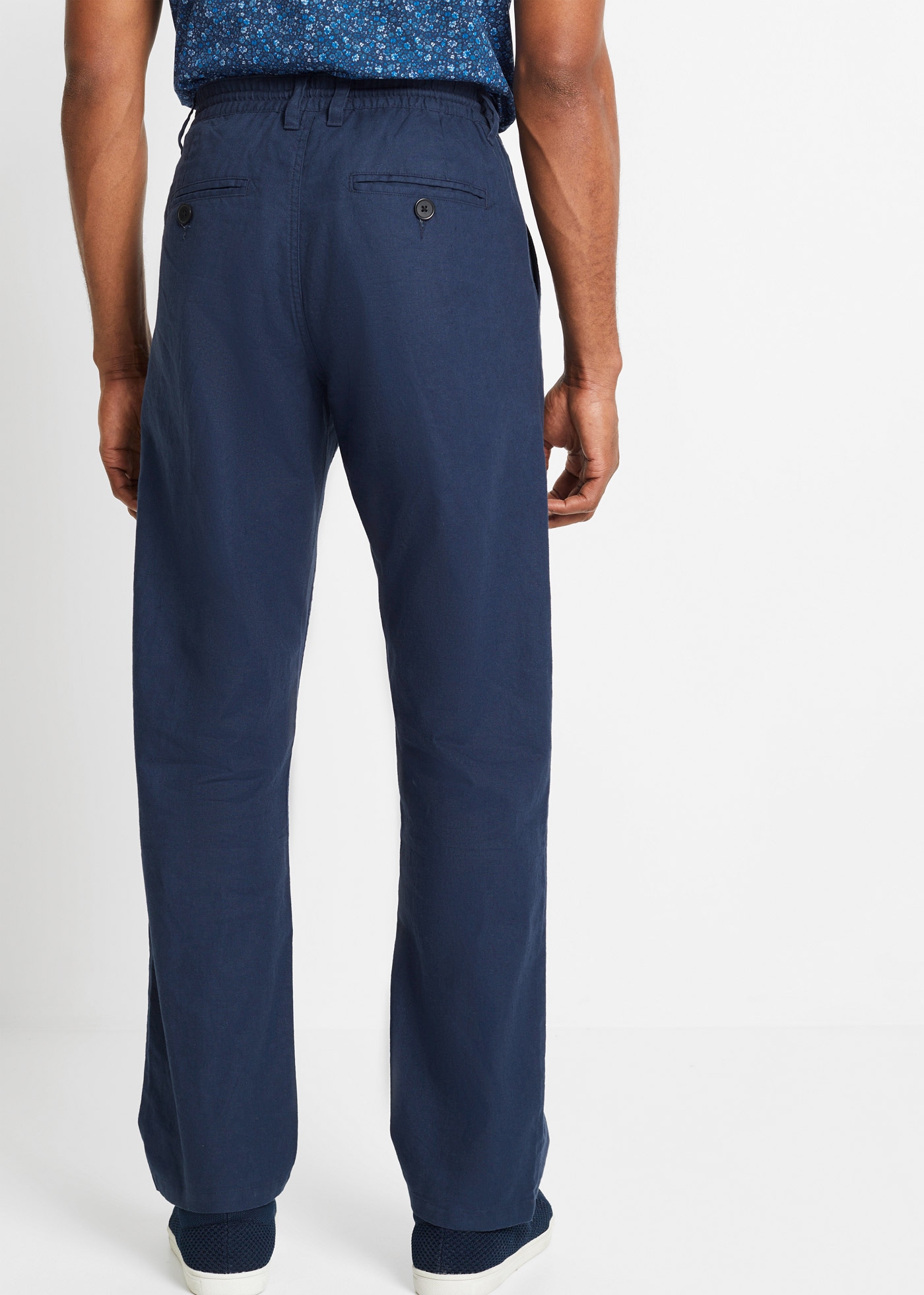 bonprix Chinohose  aus Leinen, mit Bändchen zur Weitenanpassung, relaxed fit