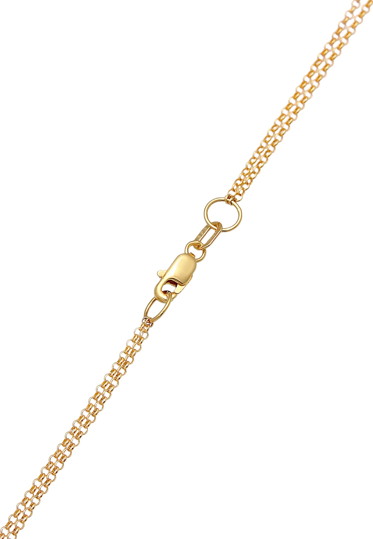 Elli Premium Kette mit Anhänger »Halskette 2-lagig Erbskette Layer Kreis Geo 375 Gelbgold«