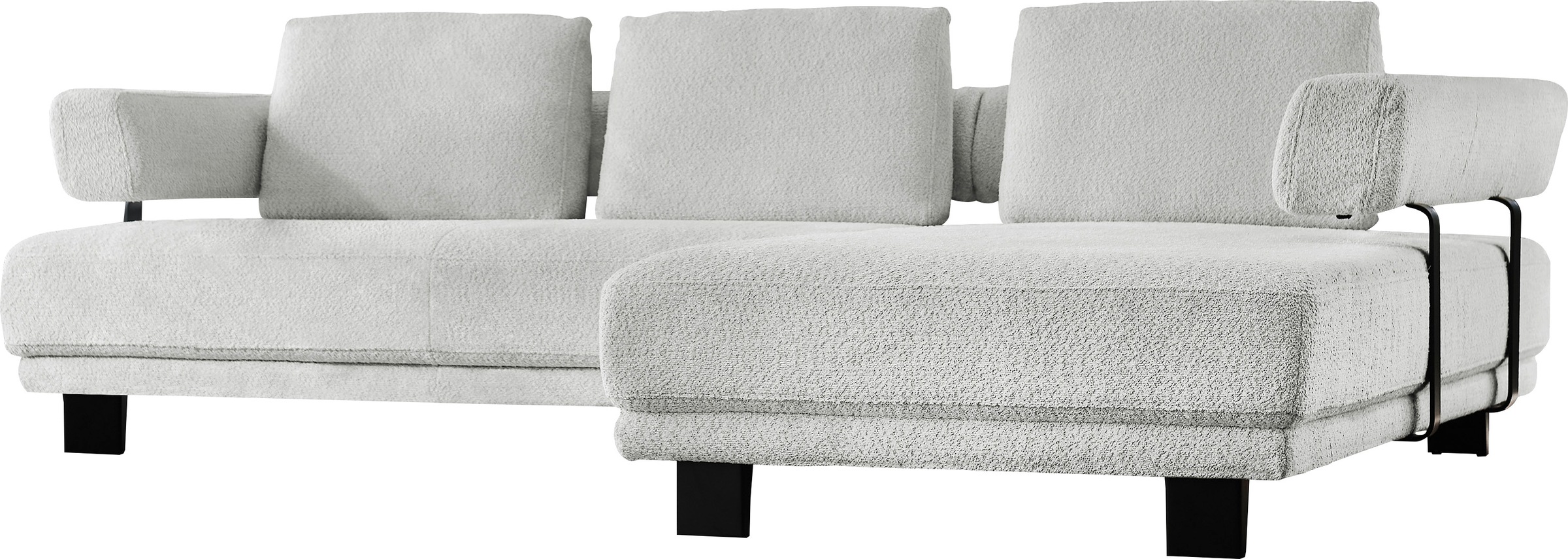 HUKLA Ecksofa »HU-HP18064 L-Form« Optional mit motorischer Vorziehbank, stylische Reling
