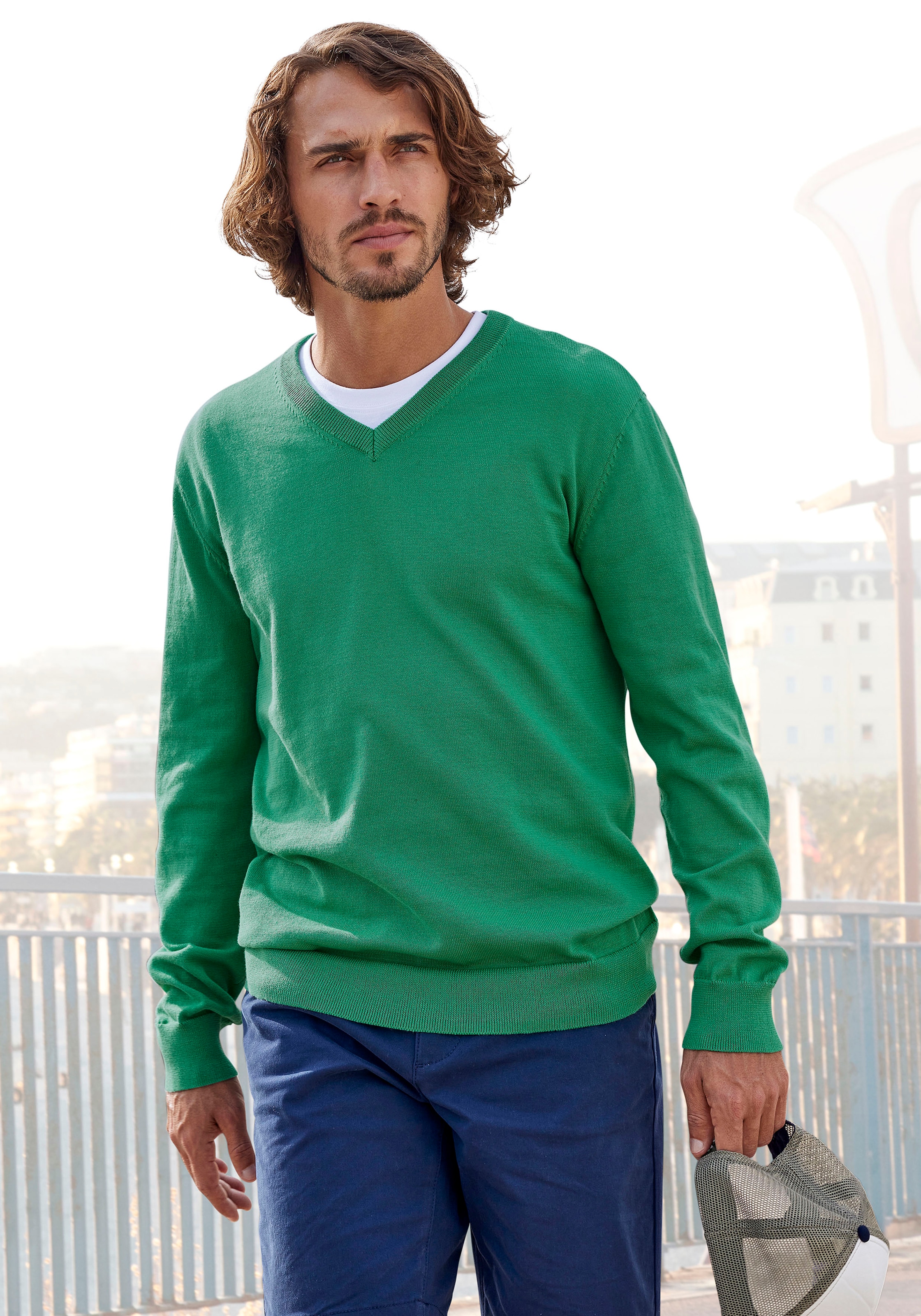 kaufen online V-Ausschnitt-Pullover Herren