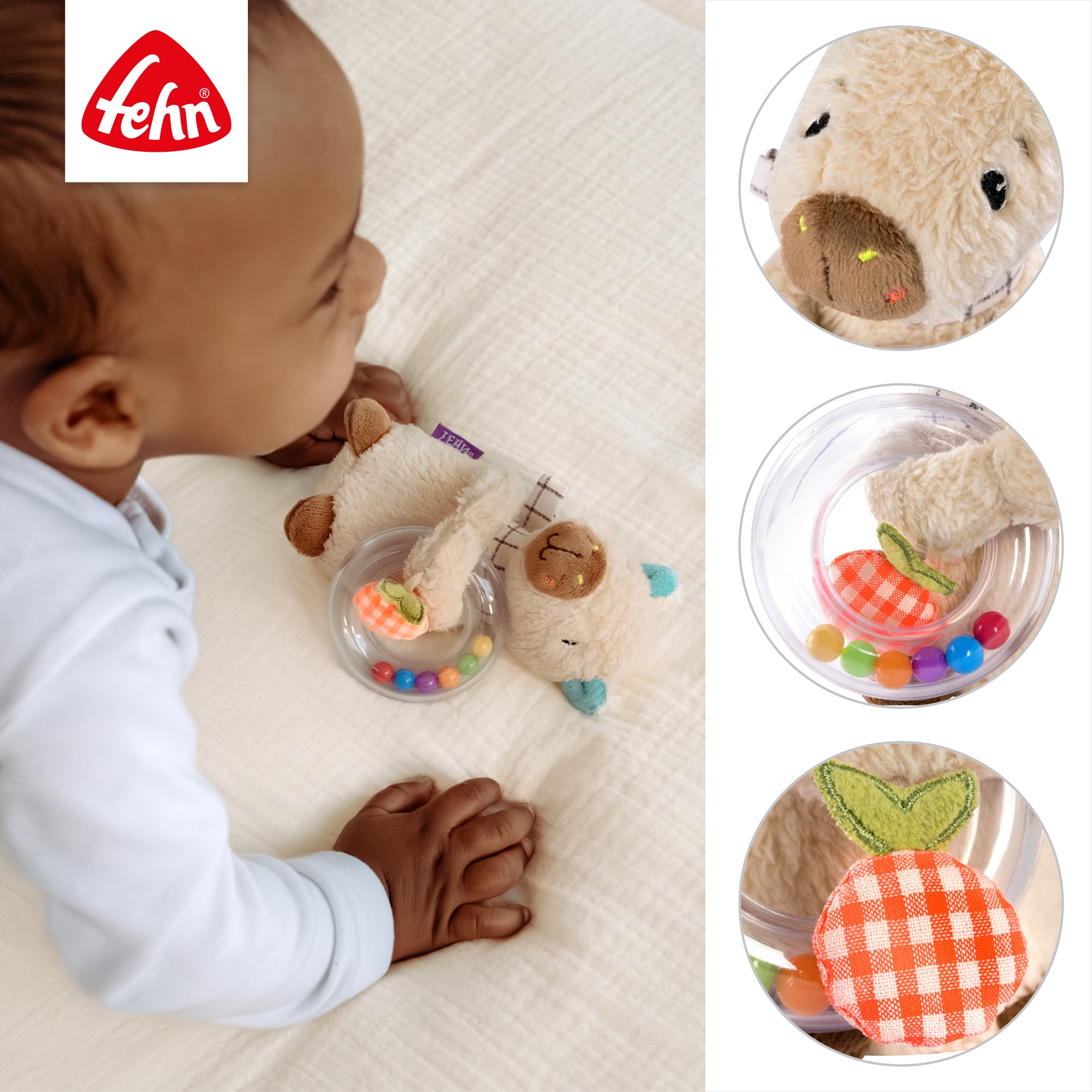 Fehn Greifspielzeug »Capybara Clara, Rasselring Capybara«