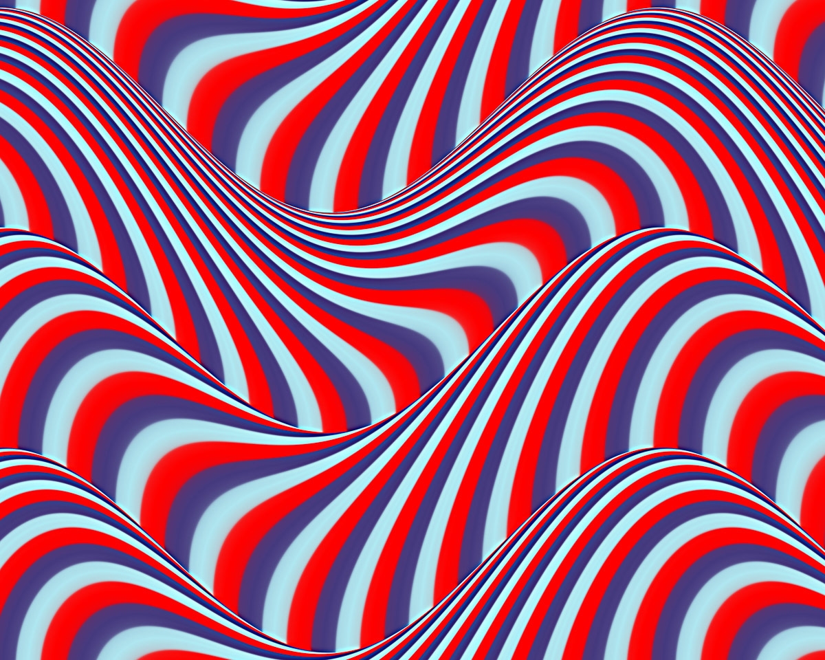 Papermoon, Fototapete »Op Art Fließende Streifen«, bunt, Vlies, B/L: 5 m x 2,8 m - Rollen: 1, bunt