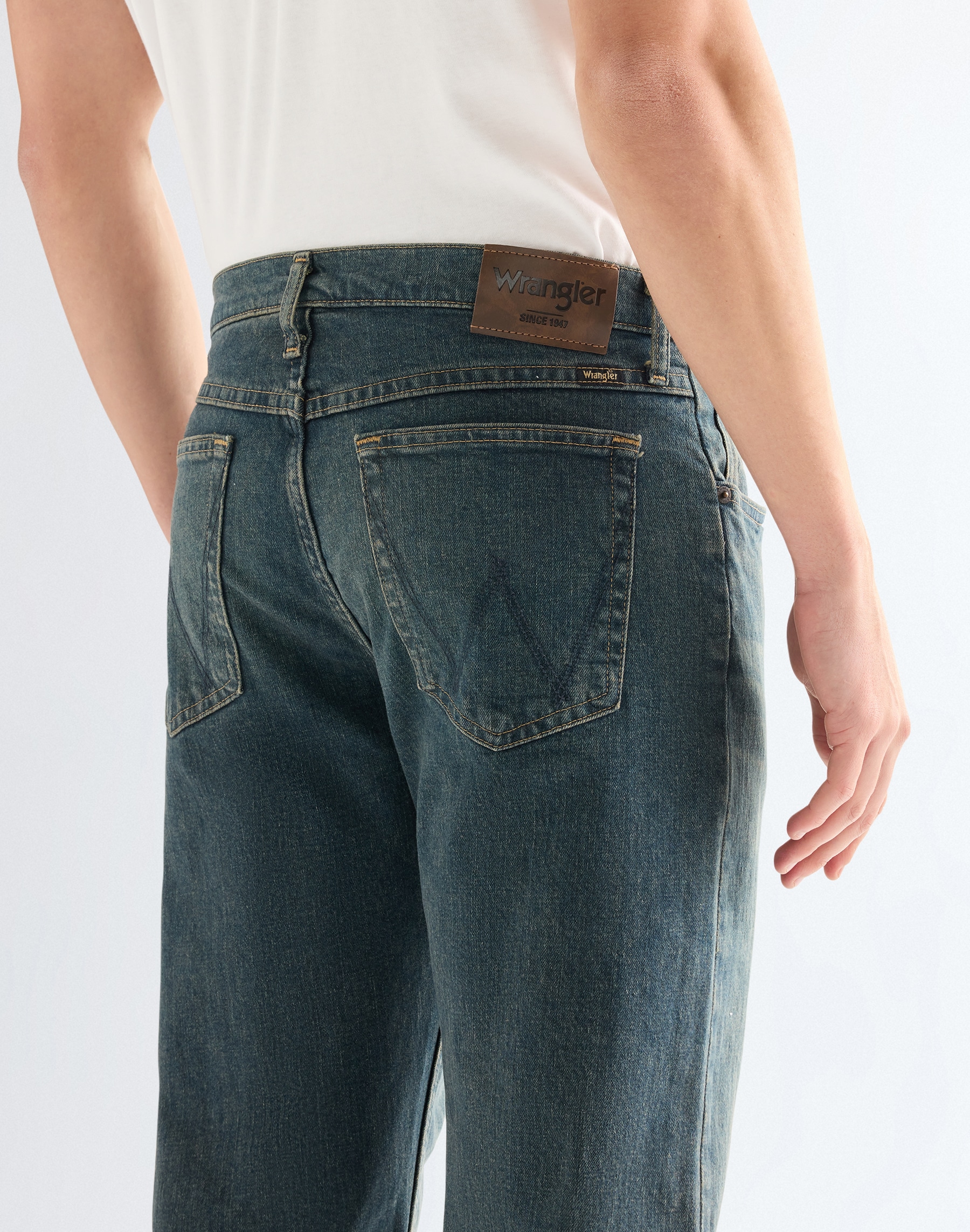 Wrangler Straight-Jeans aus elastischer Baumwollmischung