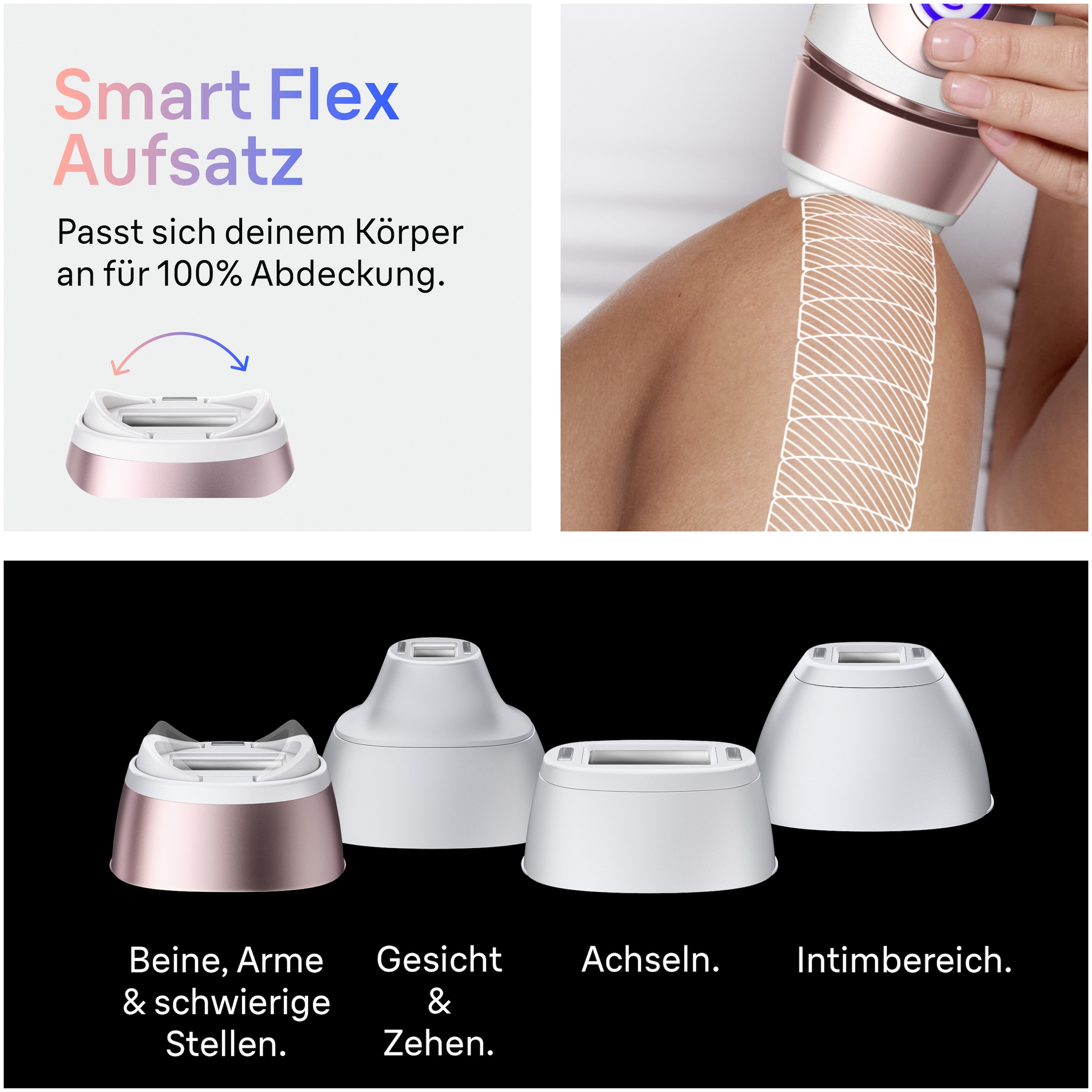 Braun IPL-Haarentferner »Skin i-expert Pro IPL PL7431« 400.000 Lichtimpulse mit kostenloser App, 4 smarte Aufsätze, Tasche