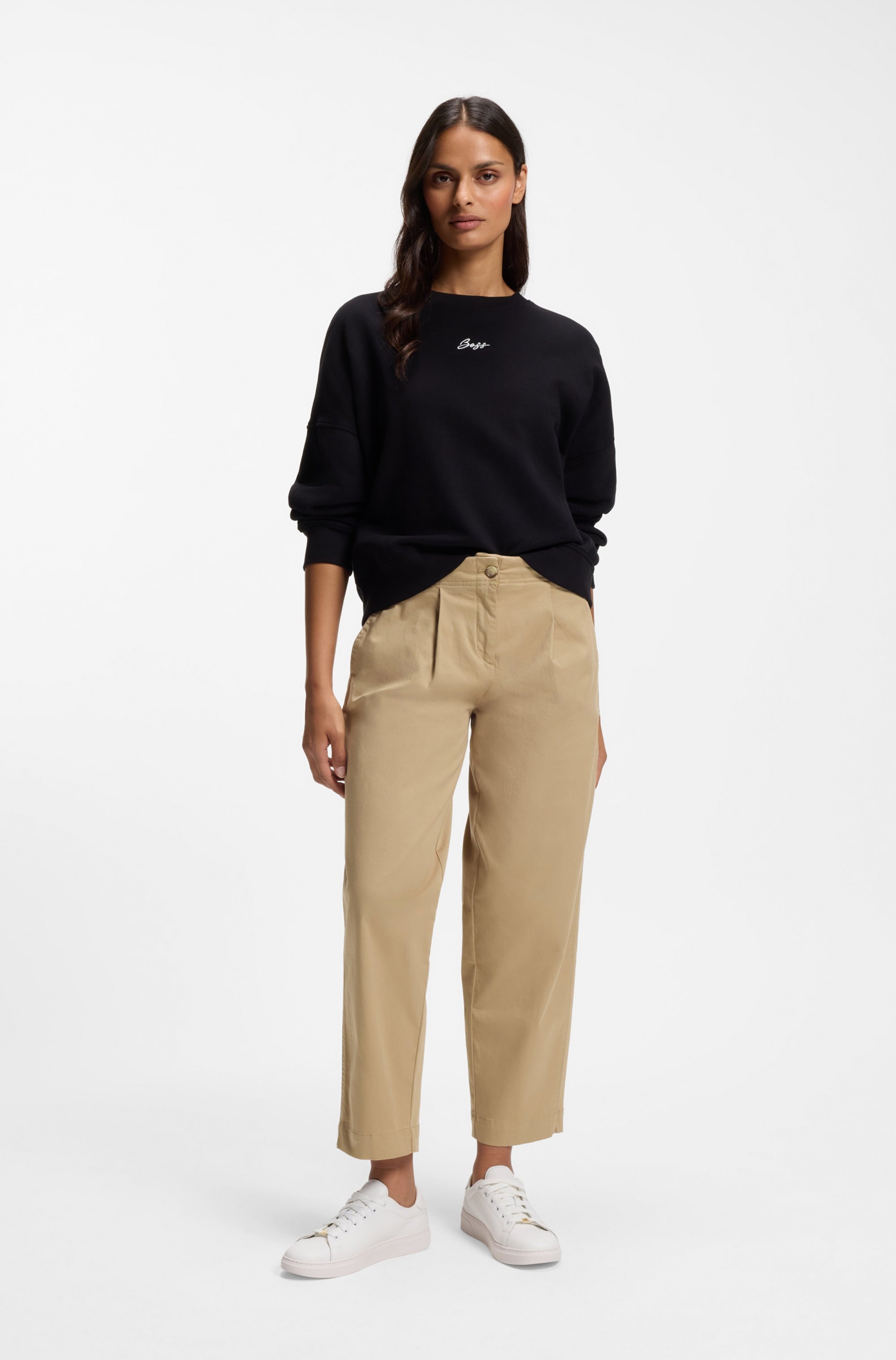 BOSS ORANGE Chinohose »Taquina Premium Damenmode«  in lockerer Passform, Barrel Fit