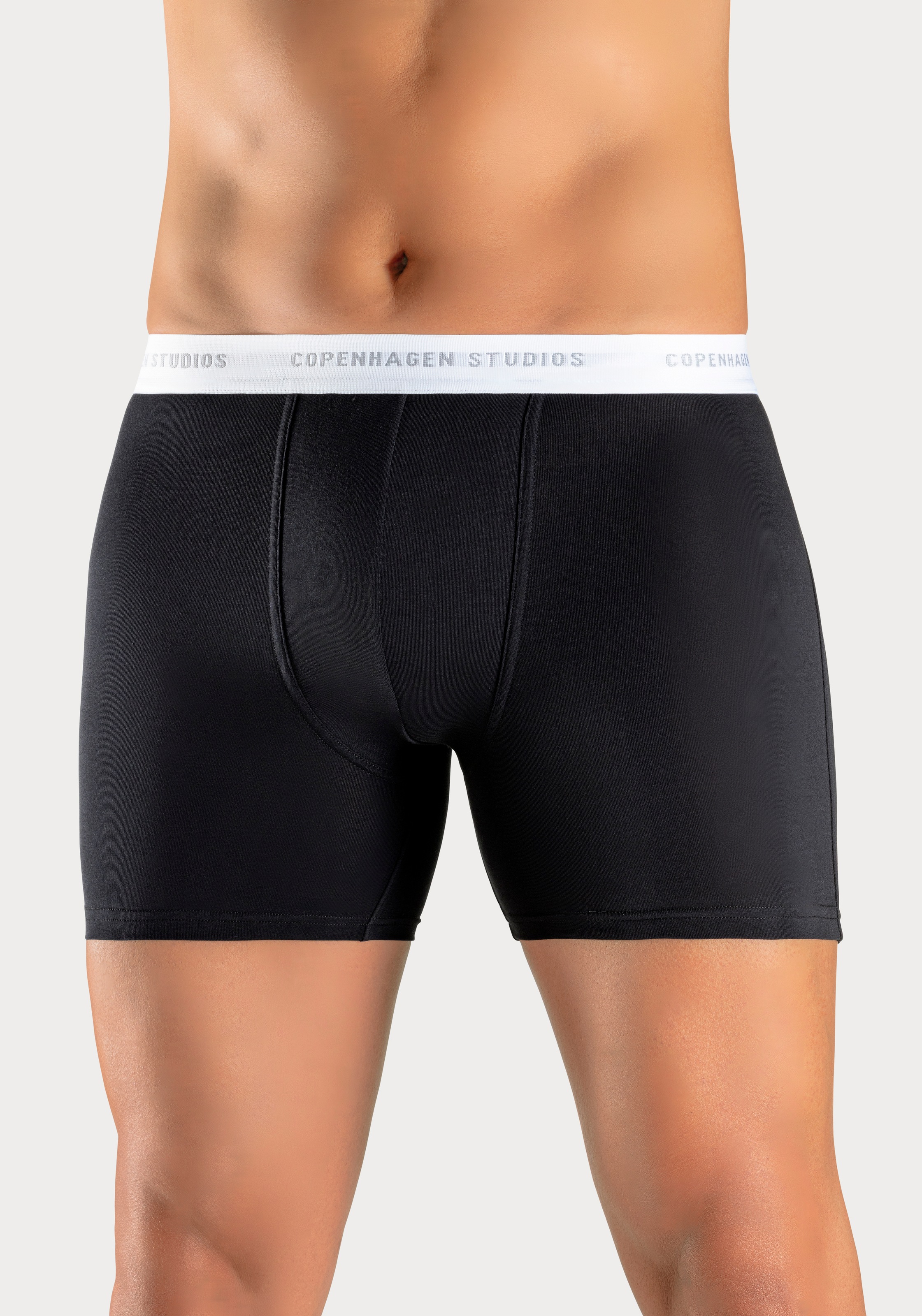 Copenhagen Studios Boxer »Boxershorts für Herren«, (Packung, 3 St., 3er-Pack), mit längerem Bein und Logobund