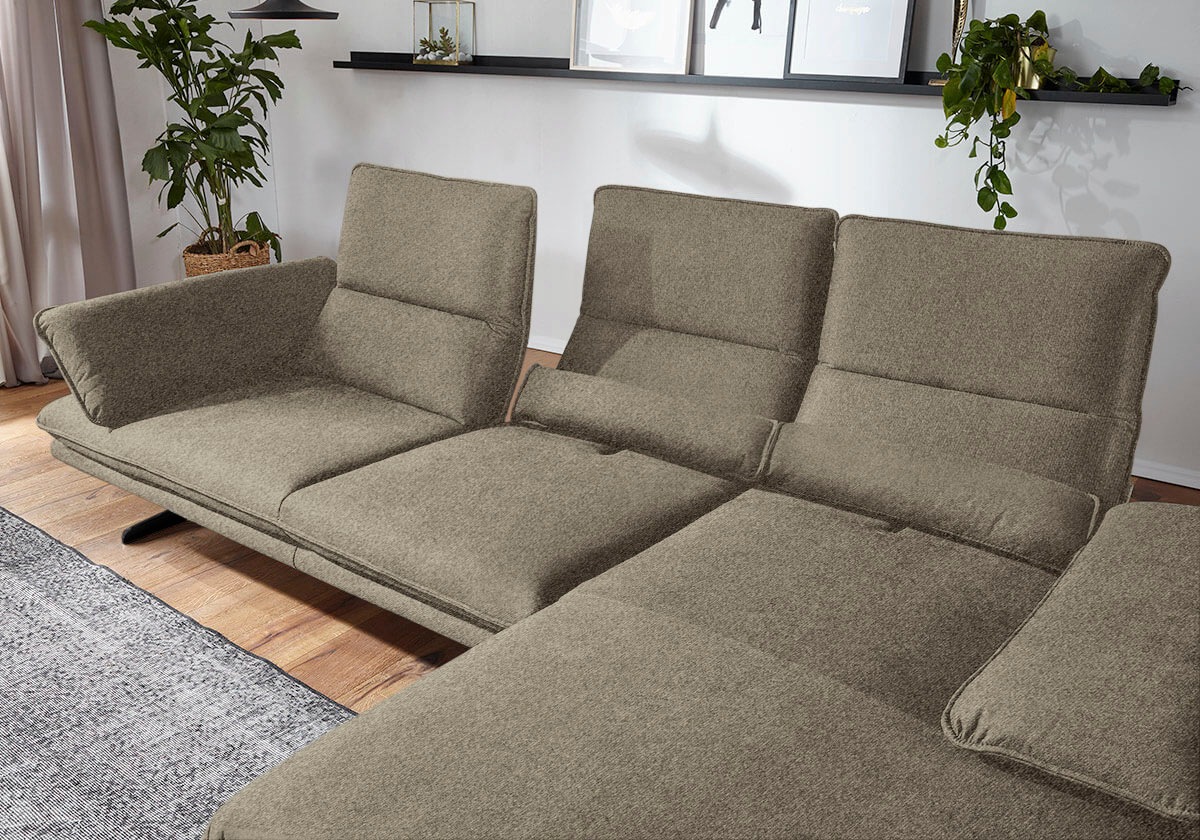W.SCHILLIG Ecksofa »broadway, Designsofa mit tollem Sitzkomfort«, Sitztiefenverstellung, Kopfteil- & Seitenteilverstellung, Breite 291cm