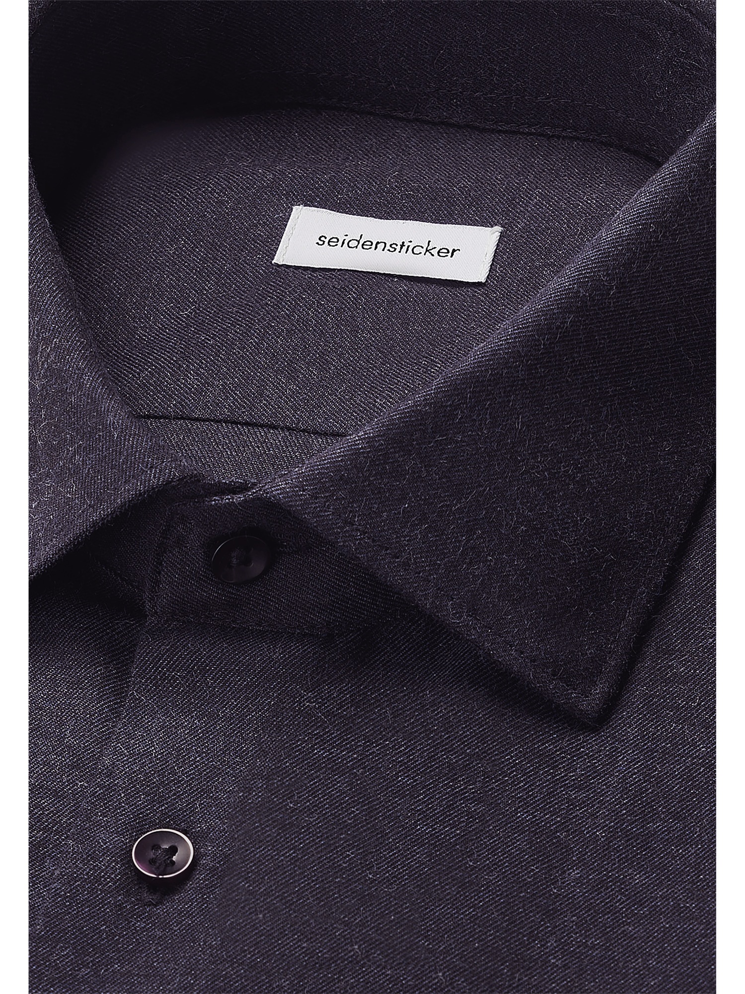 seidensticker Flanellhemd »Schwarze Rose« Slim 1/1 Kentkragen Uni