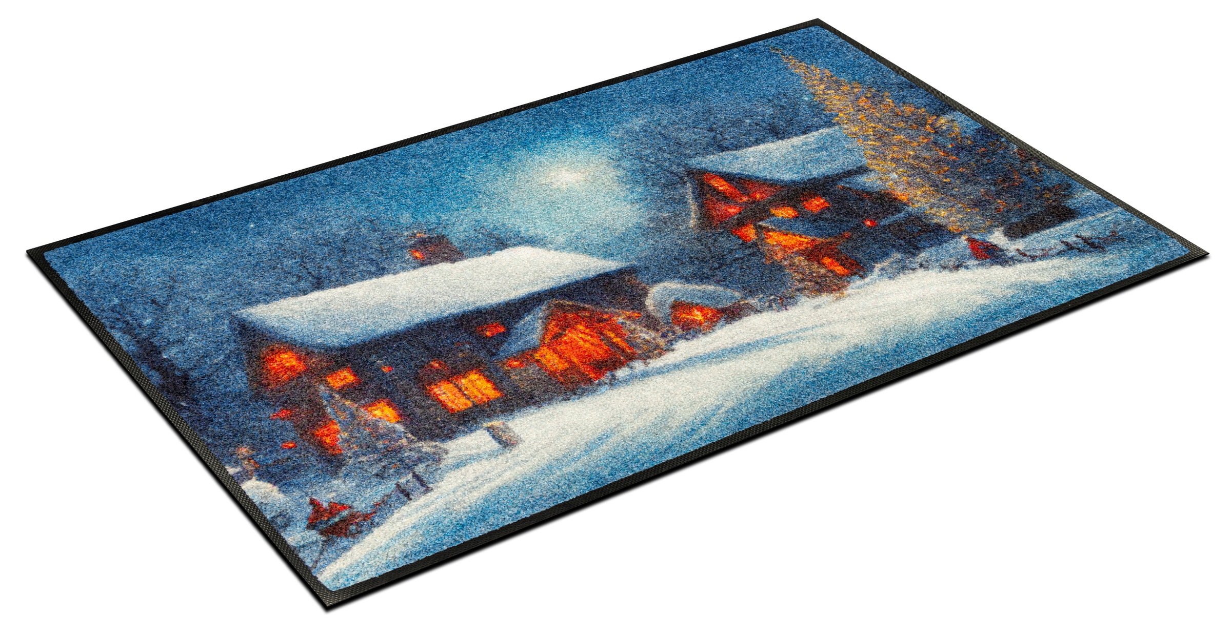 wash+dry by Kleen-Tex Fußmatte »Twinkle Village« rechteckig 7 mm Höhe waschbar und trocknergeeignet