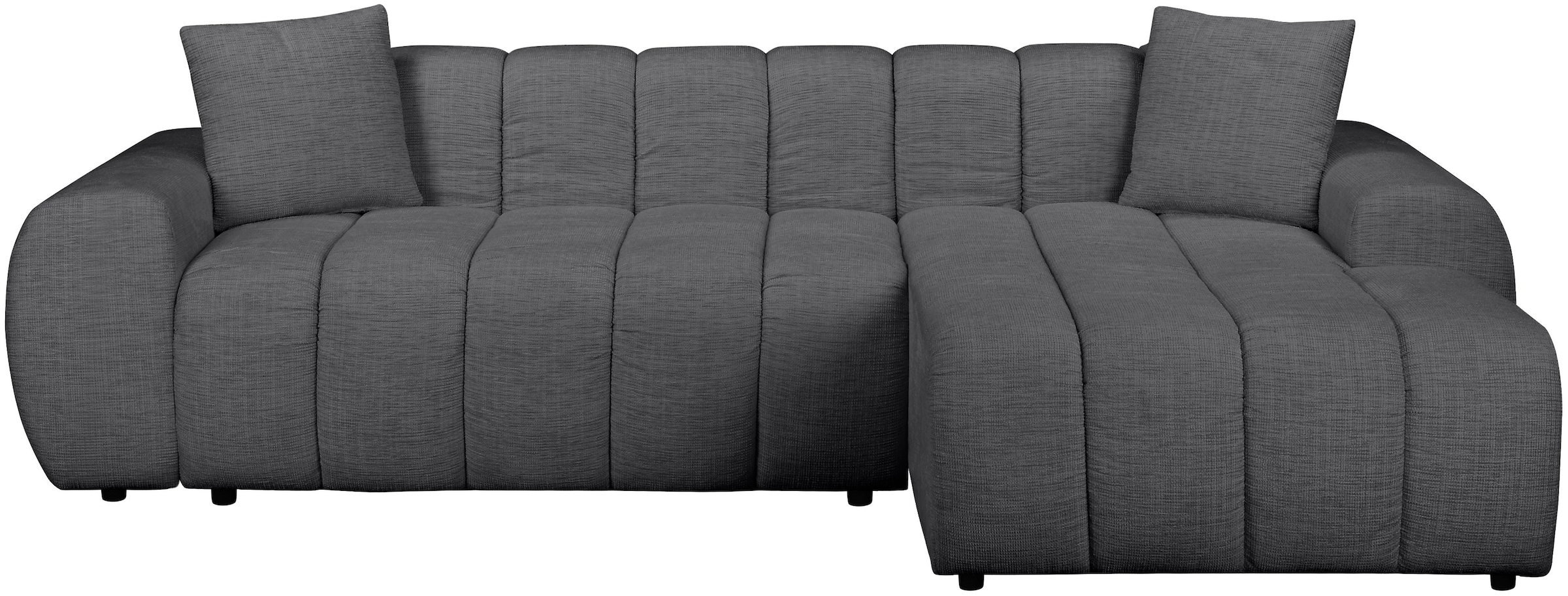 OTTO home Ecksofa »LAURRENT mit Schlaffunktion, Feinstruktur, L-Form, 246 cm« Liegefläche (123/191cm), Bettkasten, Taschenfederkern u. Topper