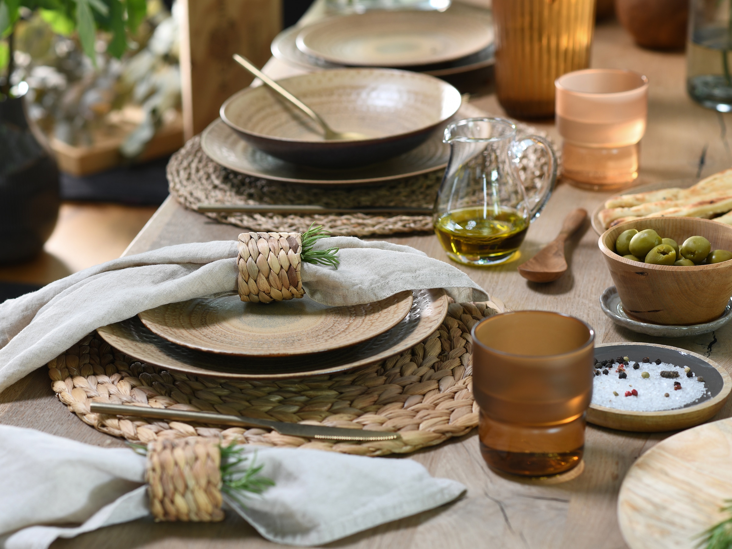 CreaTable Teller-Set »Neapel, Service 16-tlg.« Teller Set, Edles Tellerset, Vulkanoptik