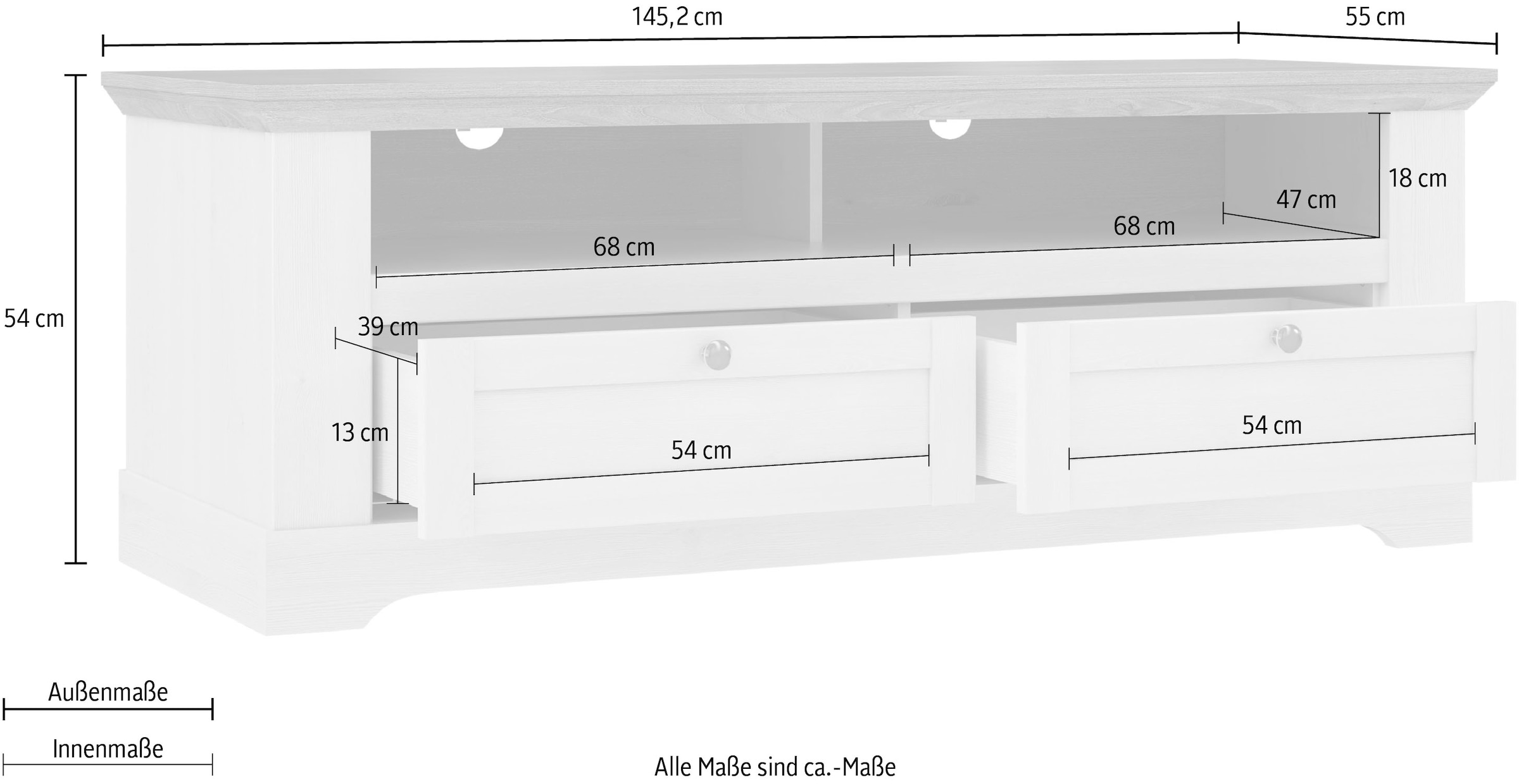 FORTE Lowboard »Iloppa«, TV-Board, TV-Schrank, Breite ca. 145 cm