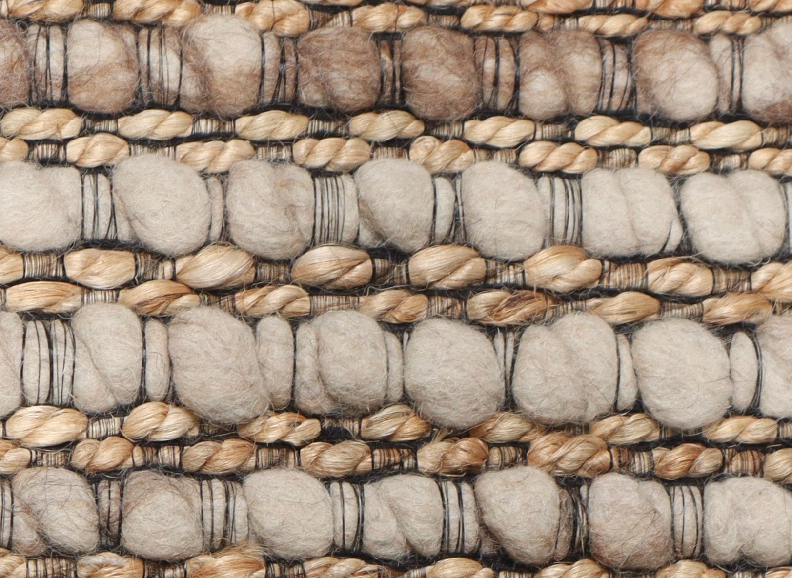 OTTO home Wollteppich »Leevy, Wolle und Jute, handgewebt, Handweb Teppiche« rechteckig 25 mm Höhe schöne Streifenoptik, Wohnzimmer, Schlafzimmer, Esszimmer