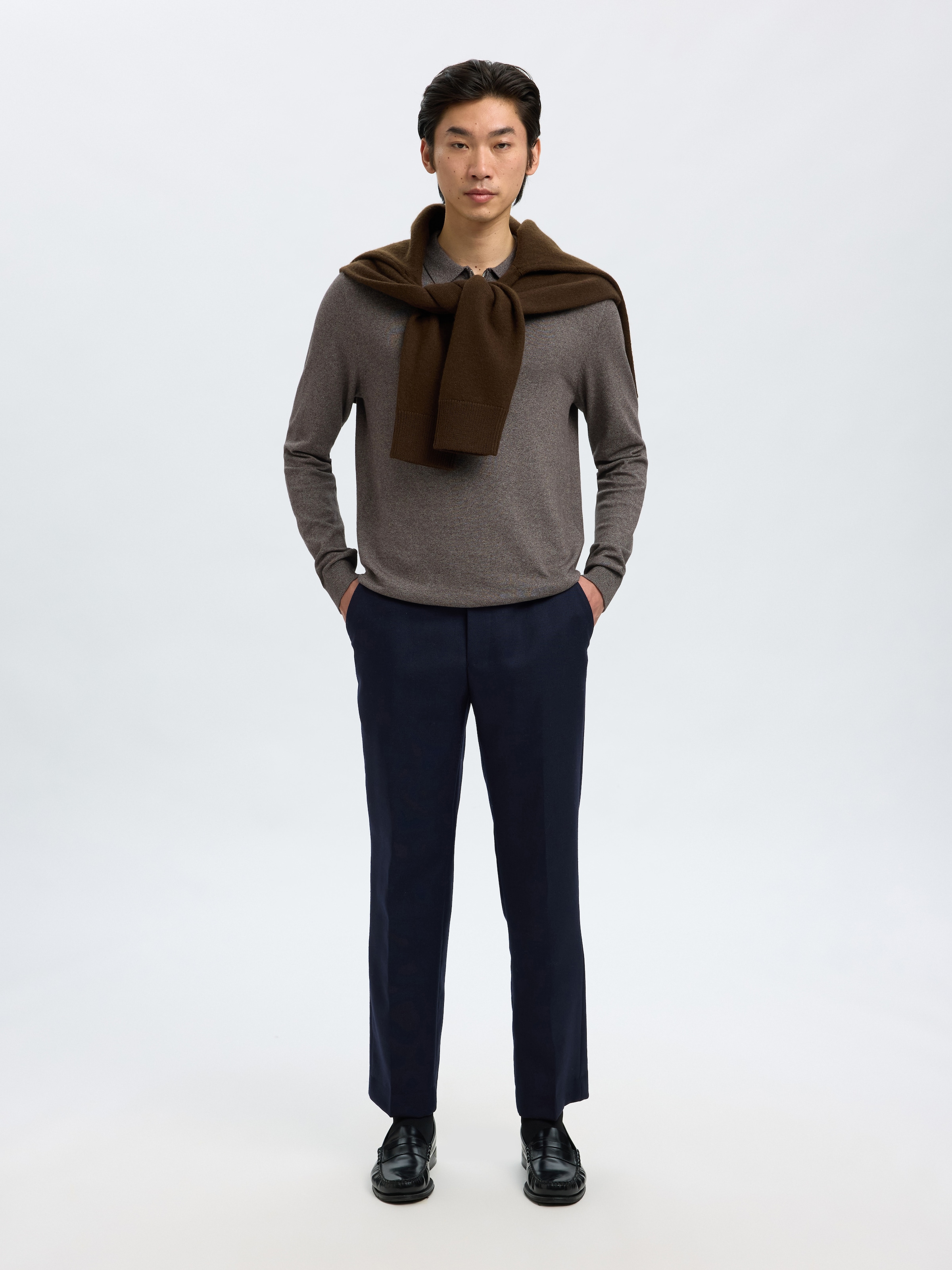 SELECTED Polokragenpullover »SLHBERG LS HALF ZIP POLO NOOS«