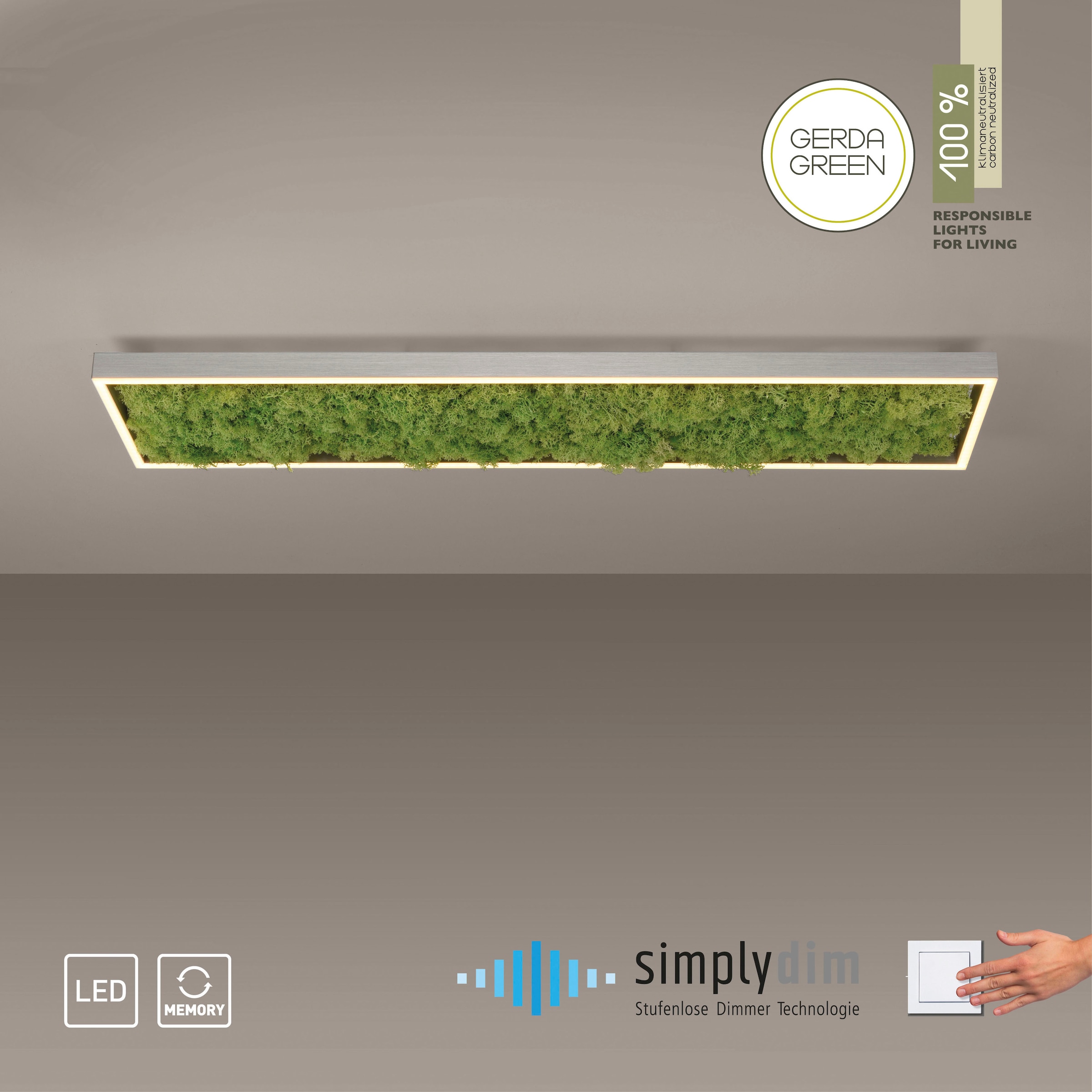 JUST LIGHT Deckenleuchte »GREEN KNUT«, 1 flammig, Leuchtmittel LED-Board | LED fest integriert