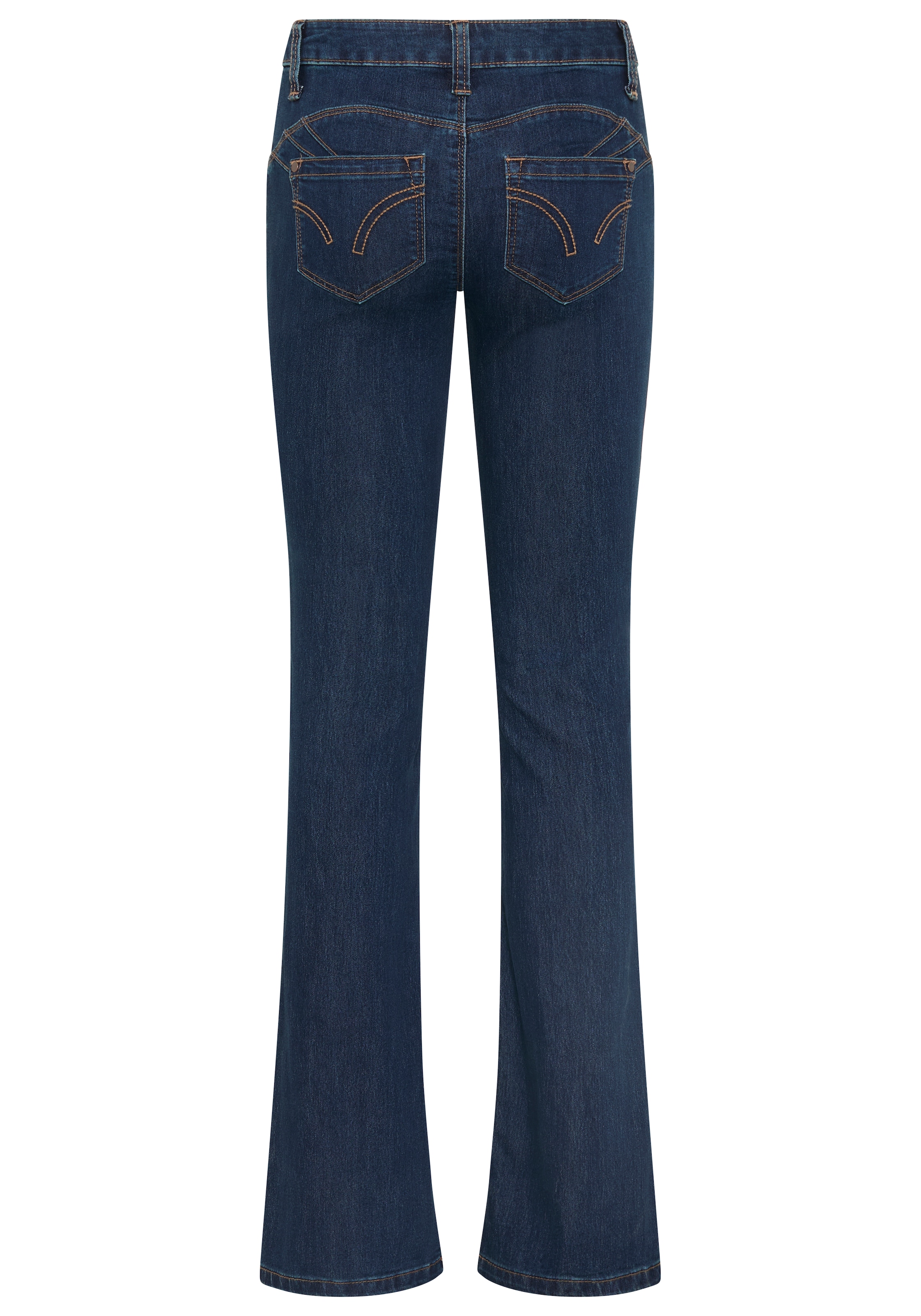 Arizona Bootcut-Jeans »Shaping« bootcut,  Kontrastnähte,  Used-Look-Waschung,  niedrige Leibhöhe