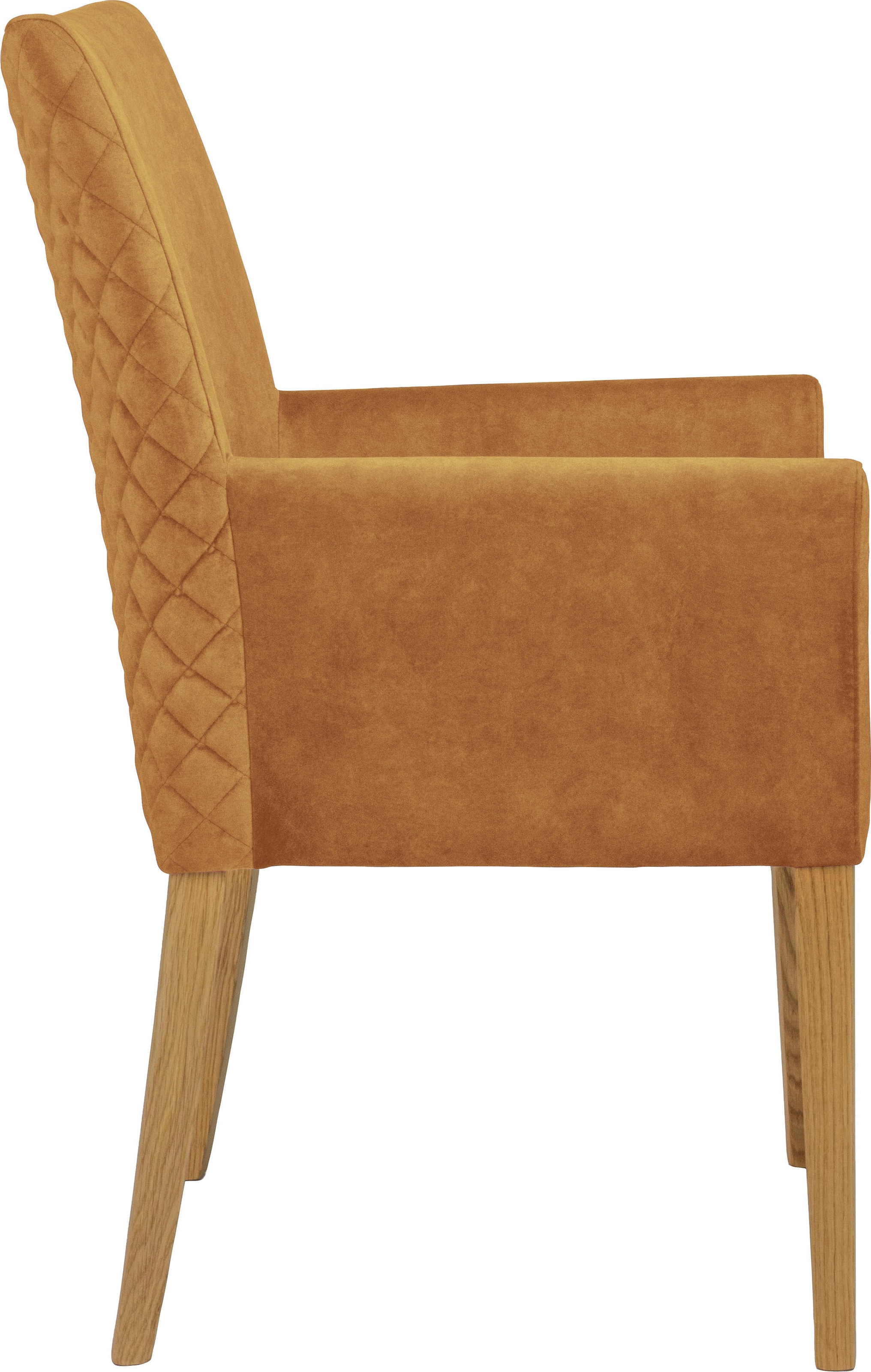 Leonique Armlehnstuhl »Vence« (Set) 1 Stk.mit Rautensteppung in der Rückenlehne, Beine aus Eiche, in Samtoptik