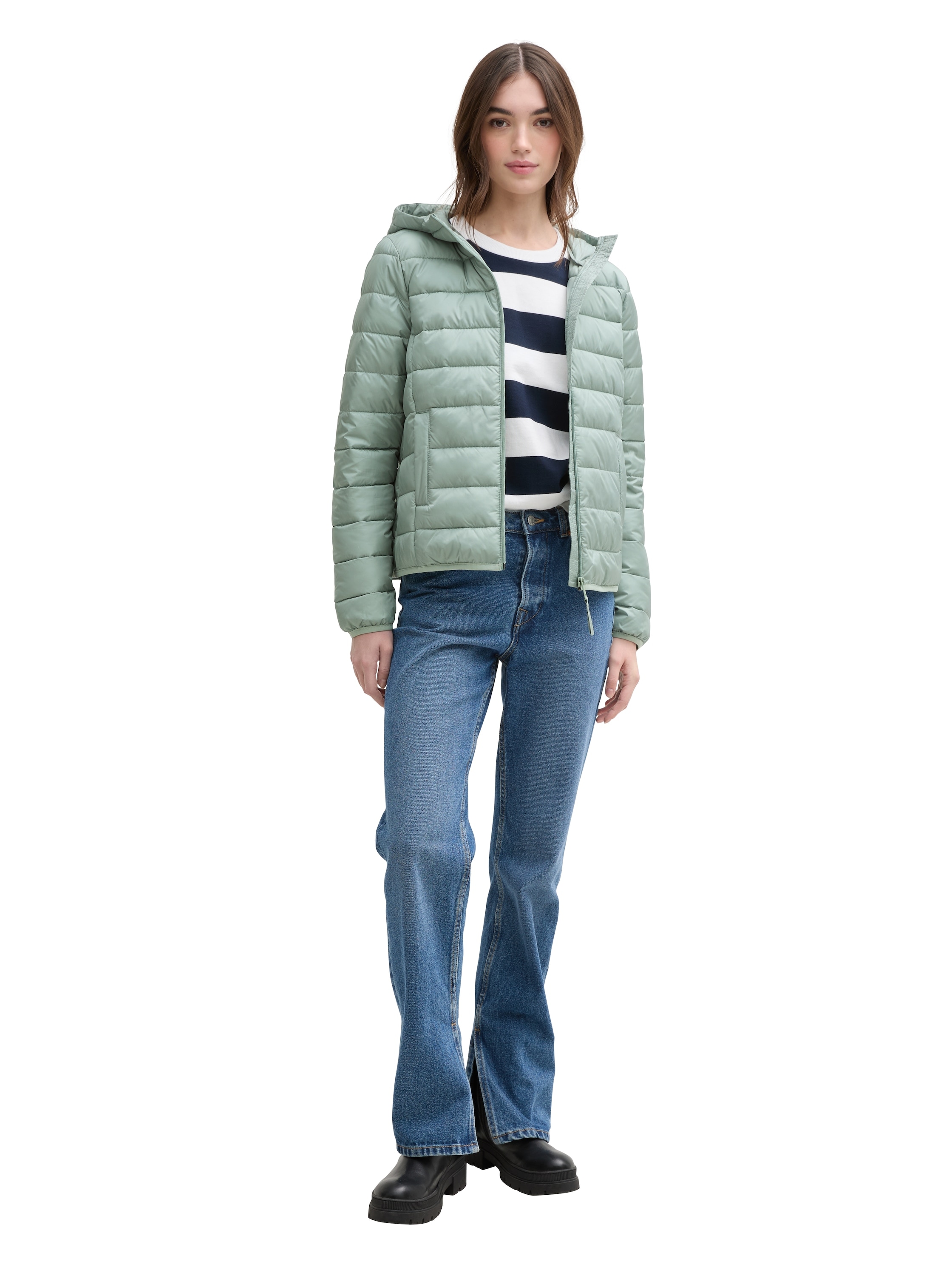 TOM TAILOR Denim Steppjacke, mit Kapuze, mit Kapuze