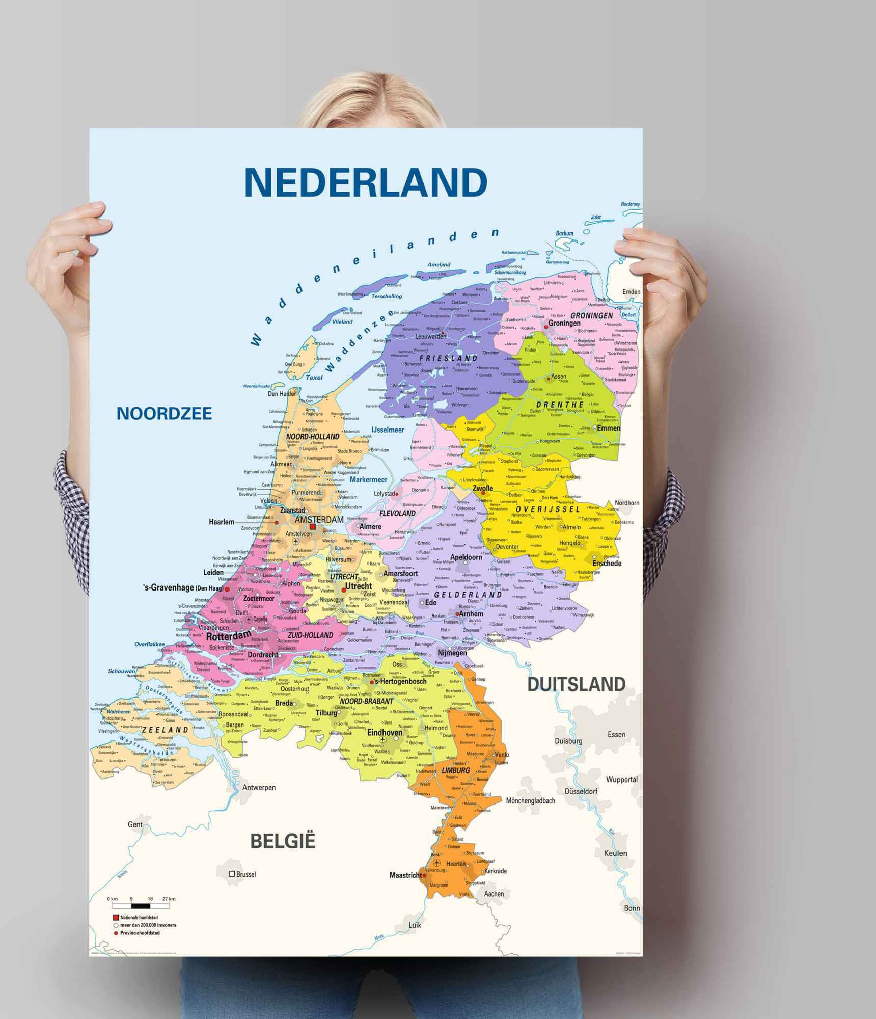 Reinders! - Schulkarte bestellen Niederlande »Poster Rechnung auf Text«, Niederländisch (1 Poster Landkarten, Niederländischer St.)