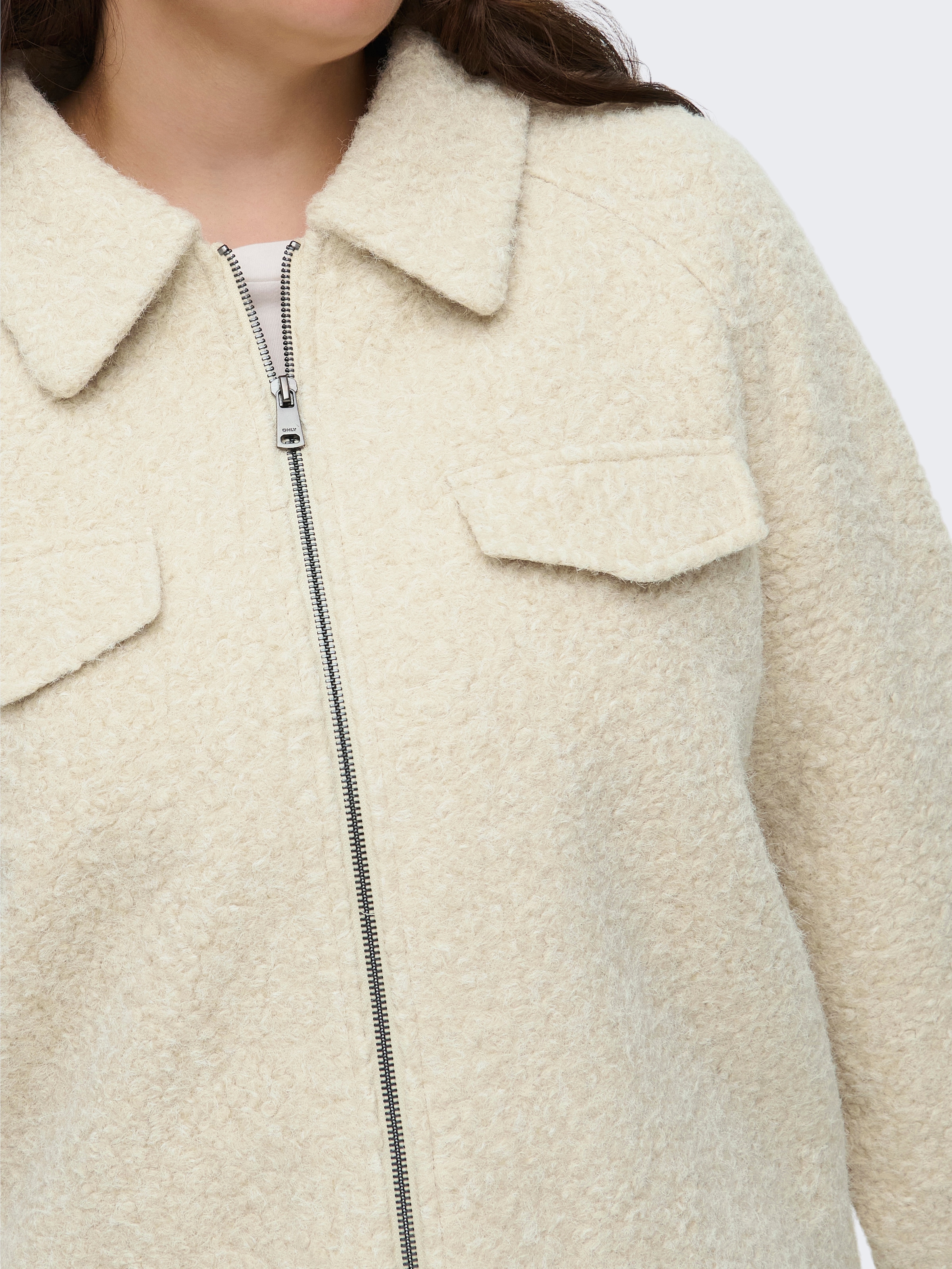 ONLY CARMAKOMA Bouclèjacke »CARMALO SHORT BOUCLE JACKET OTW NOOS« ohne Kapuze