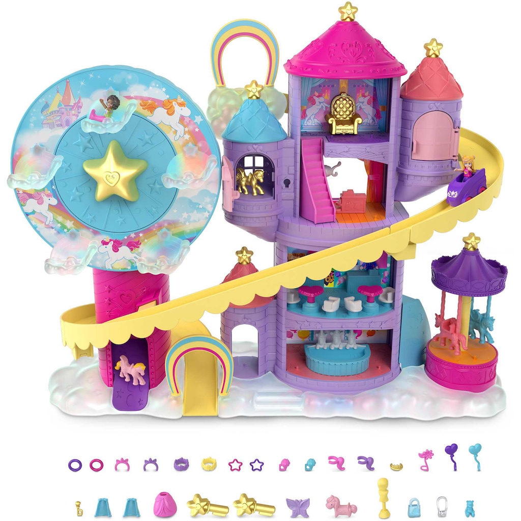 Polly Pocket Spielwelt »Pollyville Regenbogen-Einhornspaß Freizeitpark«