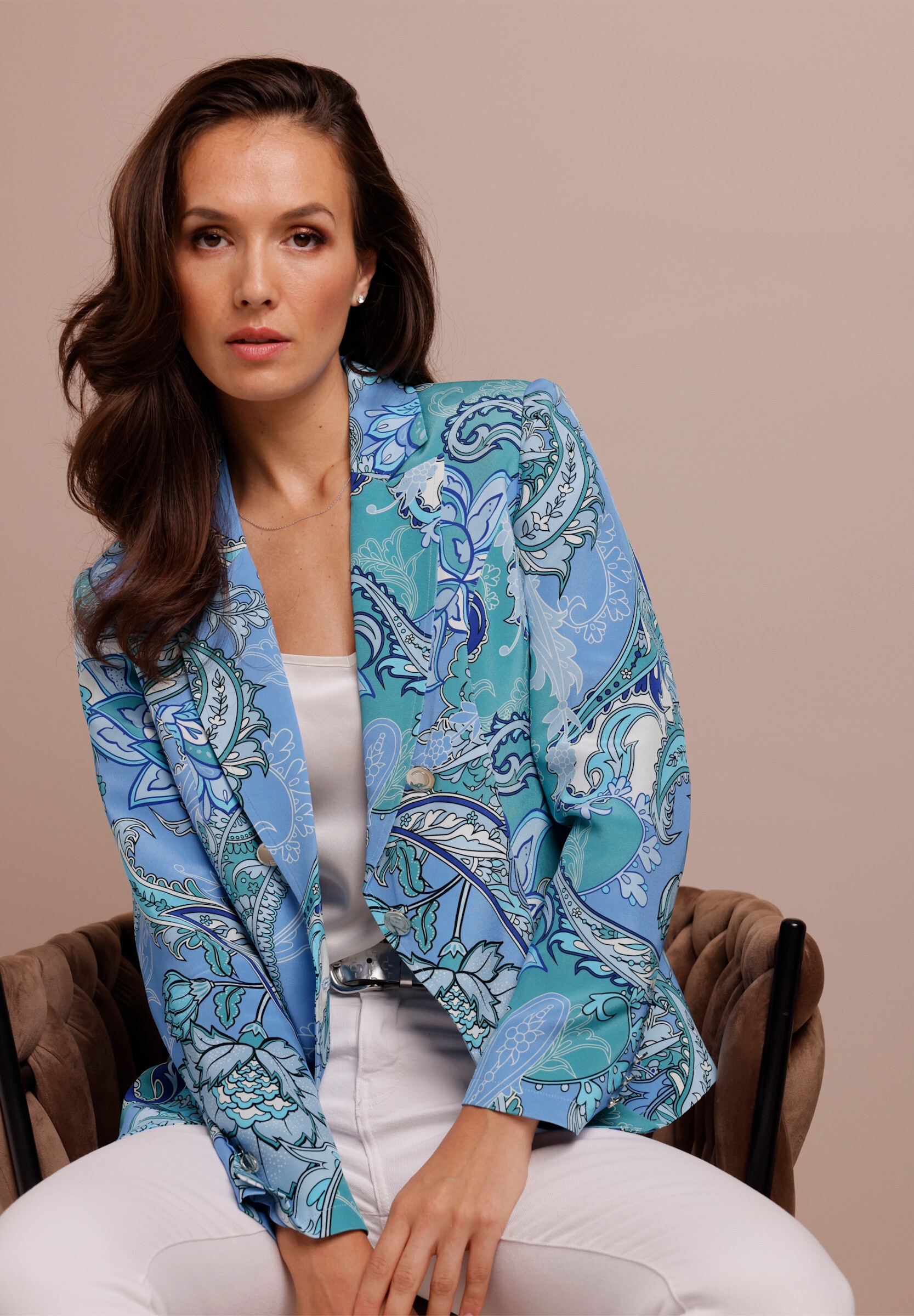 creation L Blusenblazer »Seiden-Blazer Blazer aus reiner, edler Seide«