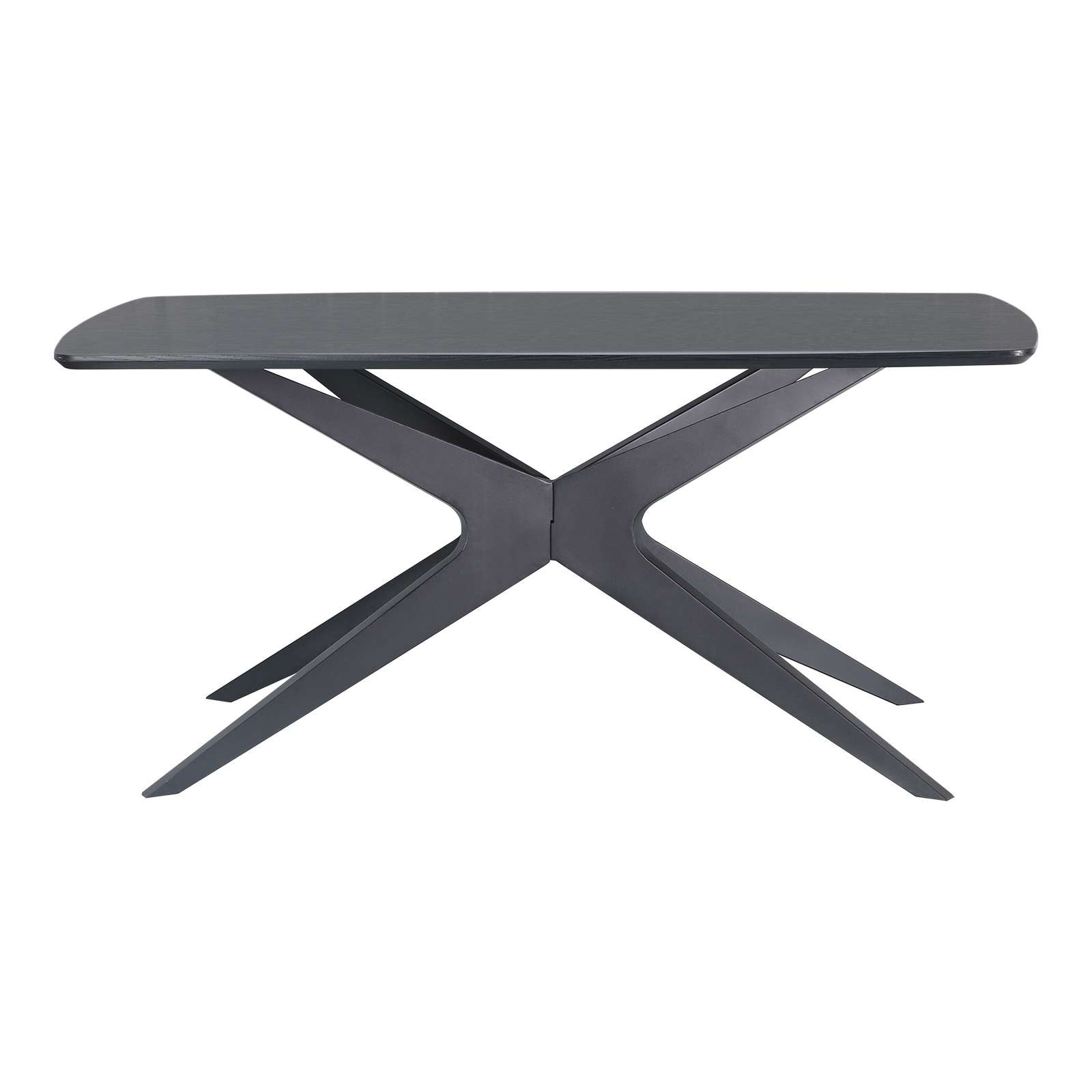 OTTO home Esstisch »Dakona« Tischplatte mit Holzstruktur, schwarze Metallbeine, Höhe 76 cm