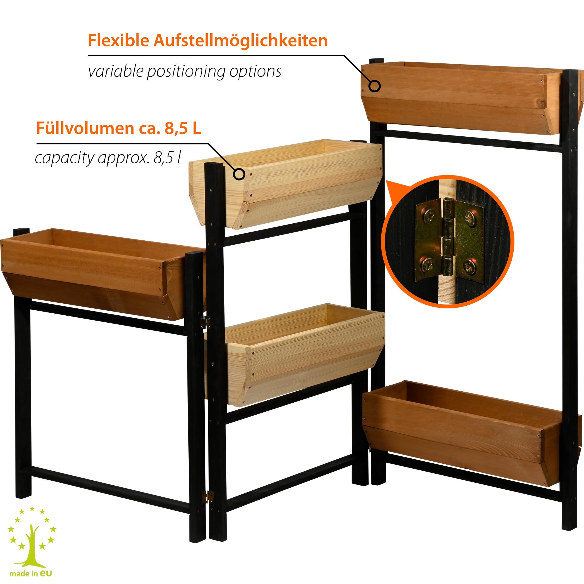 dobar Hochbeet »Vertikalbeet "Flexi" 5-stufig« ca. 165 x 18 x 105 cm (L x B x H) groß,  ca. 13,5 kg