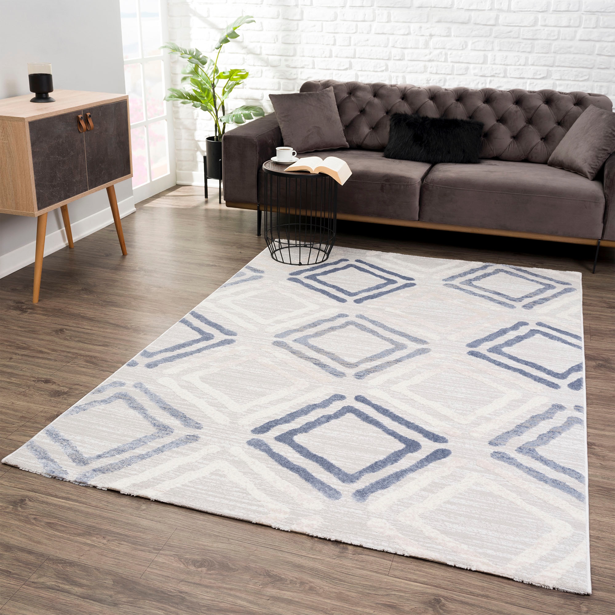 Sanat Teppich »Evra 7006«, rechteckig, 22 mm Höhe, Wohnzimmer, Kurzflor, modern, Läufer