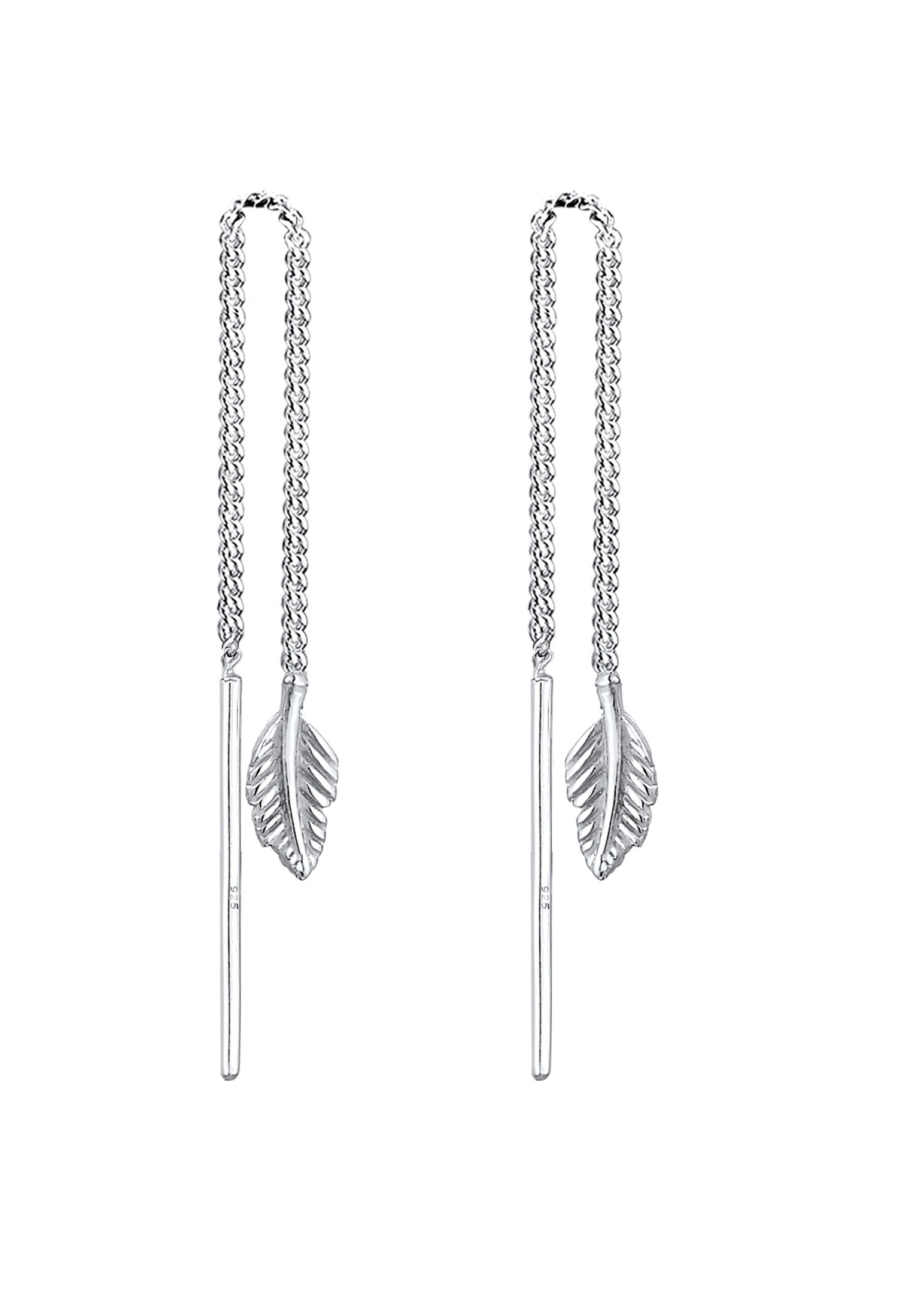 Elli Paar Ohrhänger »Ohrringe Feder Boho Hippie Durchziehen 925 Silber«