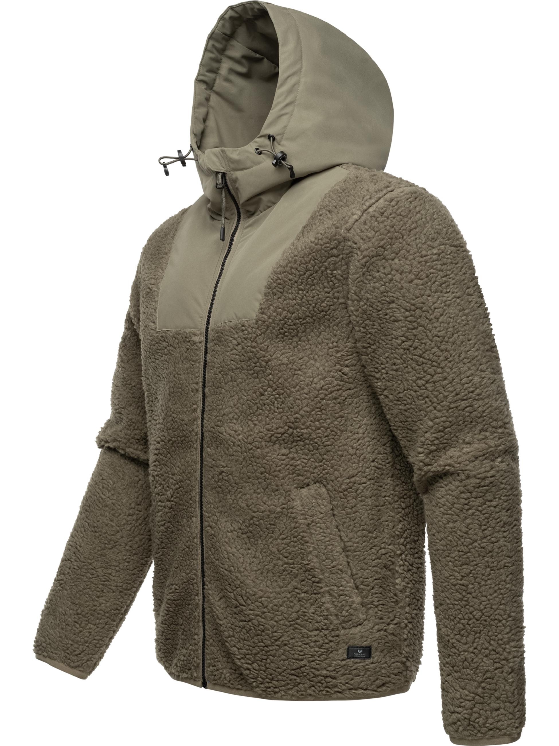 Ragwear Sweatjacke »Fleecejacke Adar«, Angesagte Herren Plüschjacke mit hohem Kragen