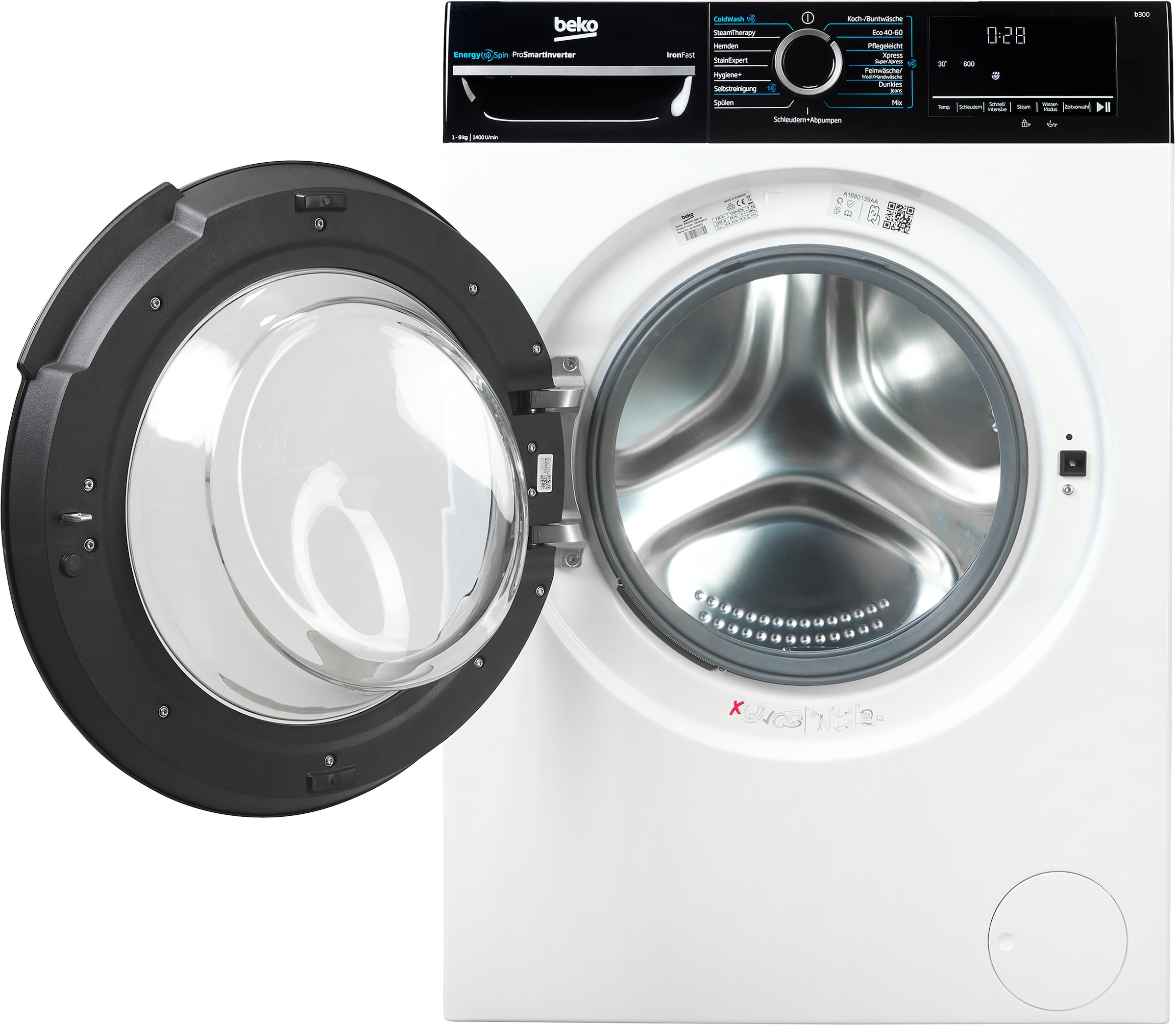 BEKO Waschmaschine »BM3WFU4941W«, 9 kg, 1400 U/min, Waschen mit EnergySpin: Bis zu 35 % Energie sparen – nicht nur in Eco