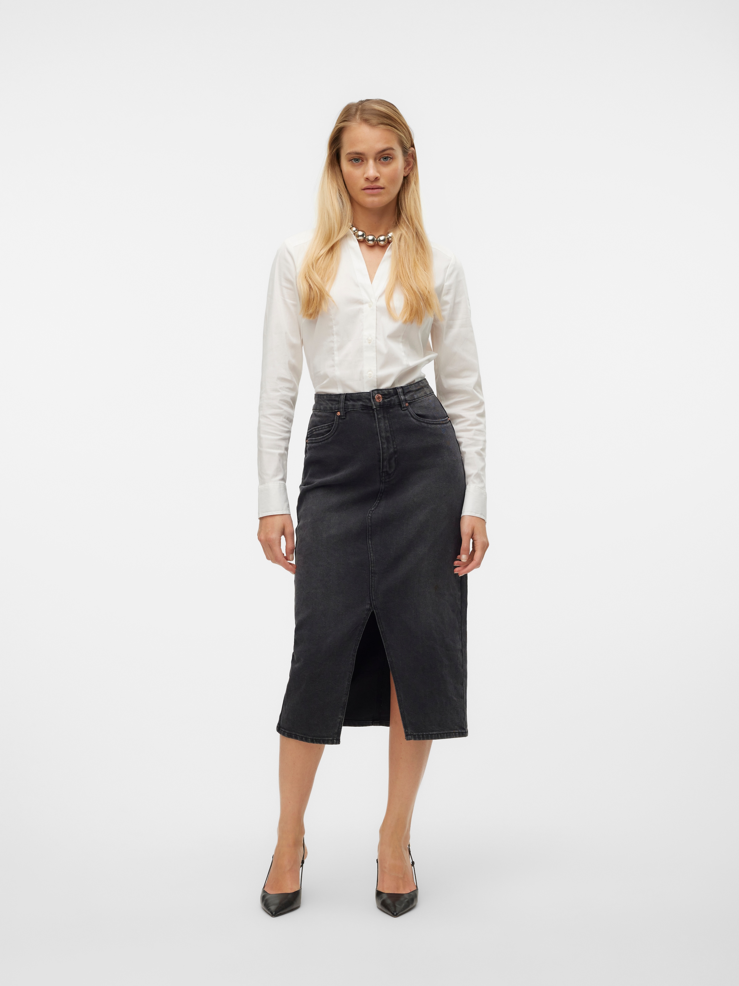 Vero Moda Maxirock »VMVERI HR CALF DENIM SKIRT GA NOOS«