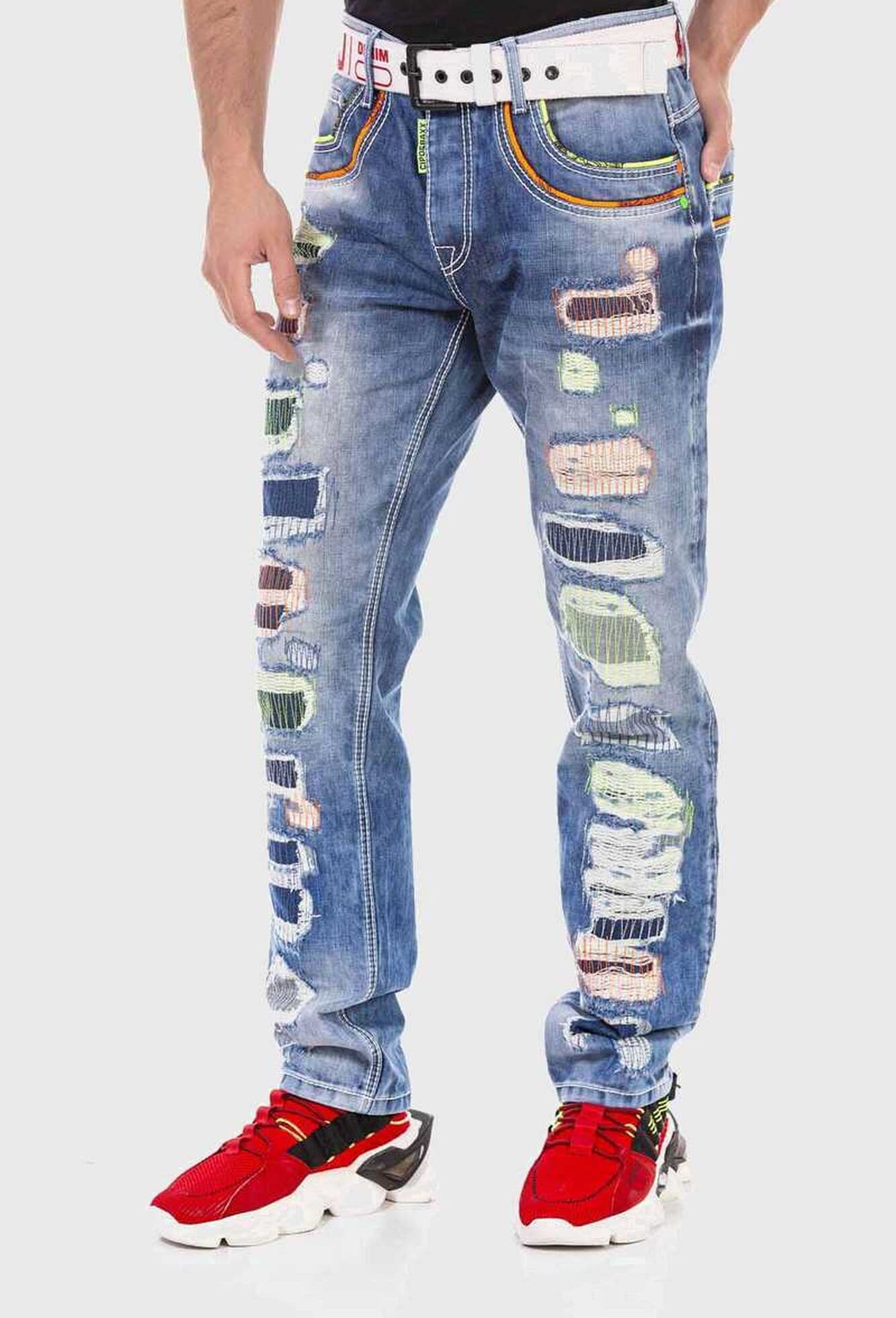 Cipo & Baxx 5-Pocket-Jeans »Cipo & Baxx Jeans« mit farbigen Ziernähten