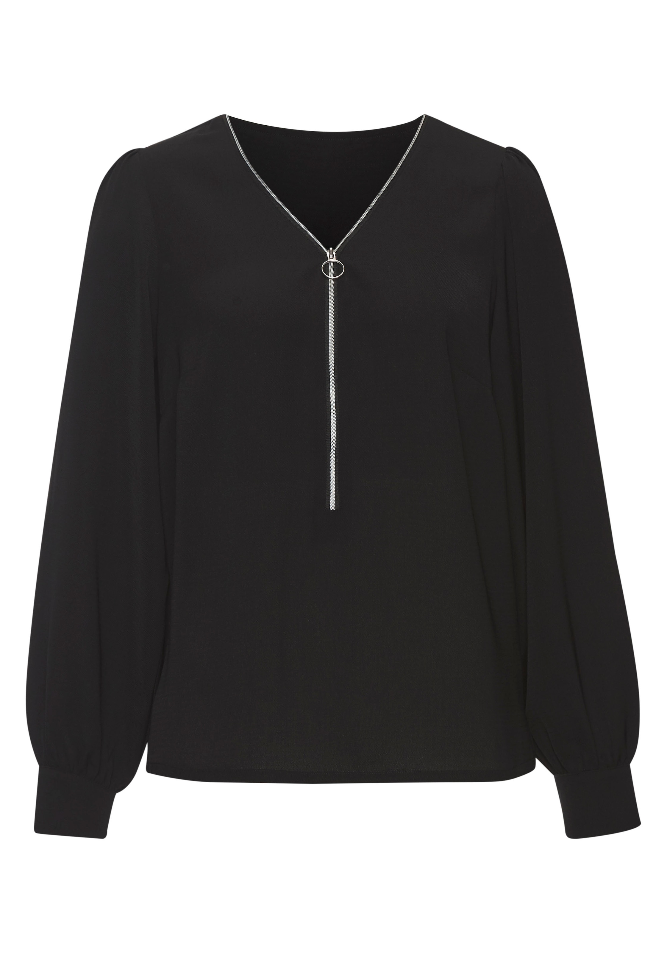 LASCANA Langarmbluse, mit Reißverschlussdetail, elegante Damenbluse