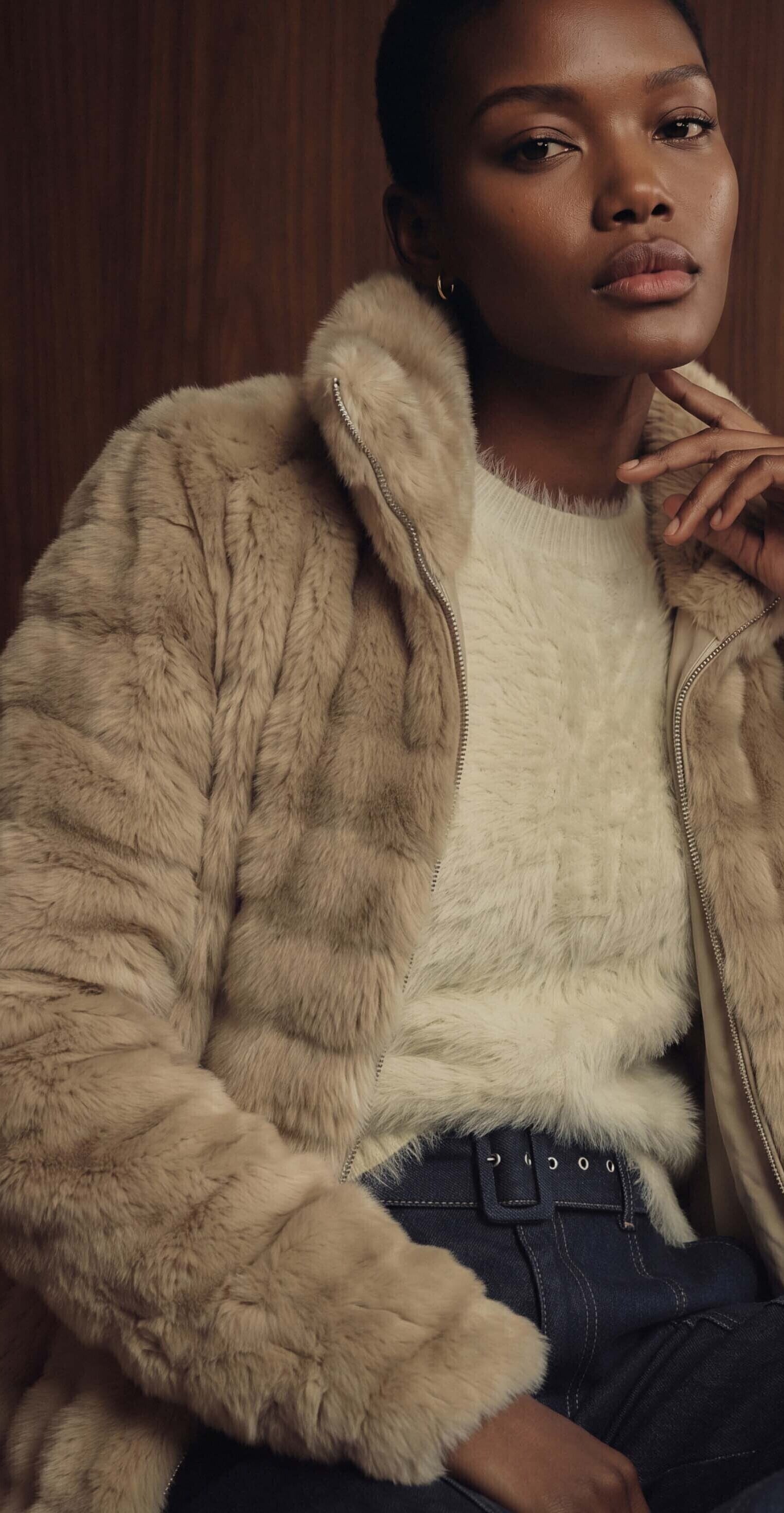 Zero Plüschjacke »Plüschjacke mit Reißverschluss«
