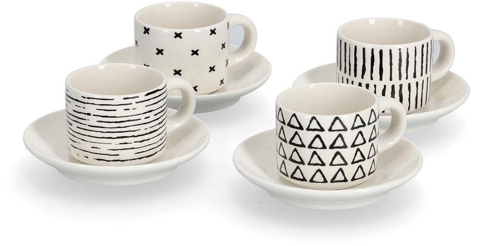 Zeller Present Espressotasse 8-teilig (4 Tassen/4 Untertassen)