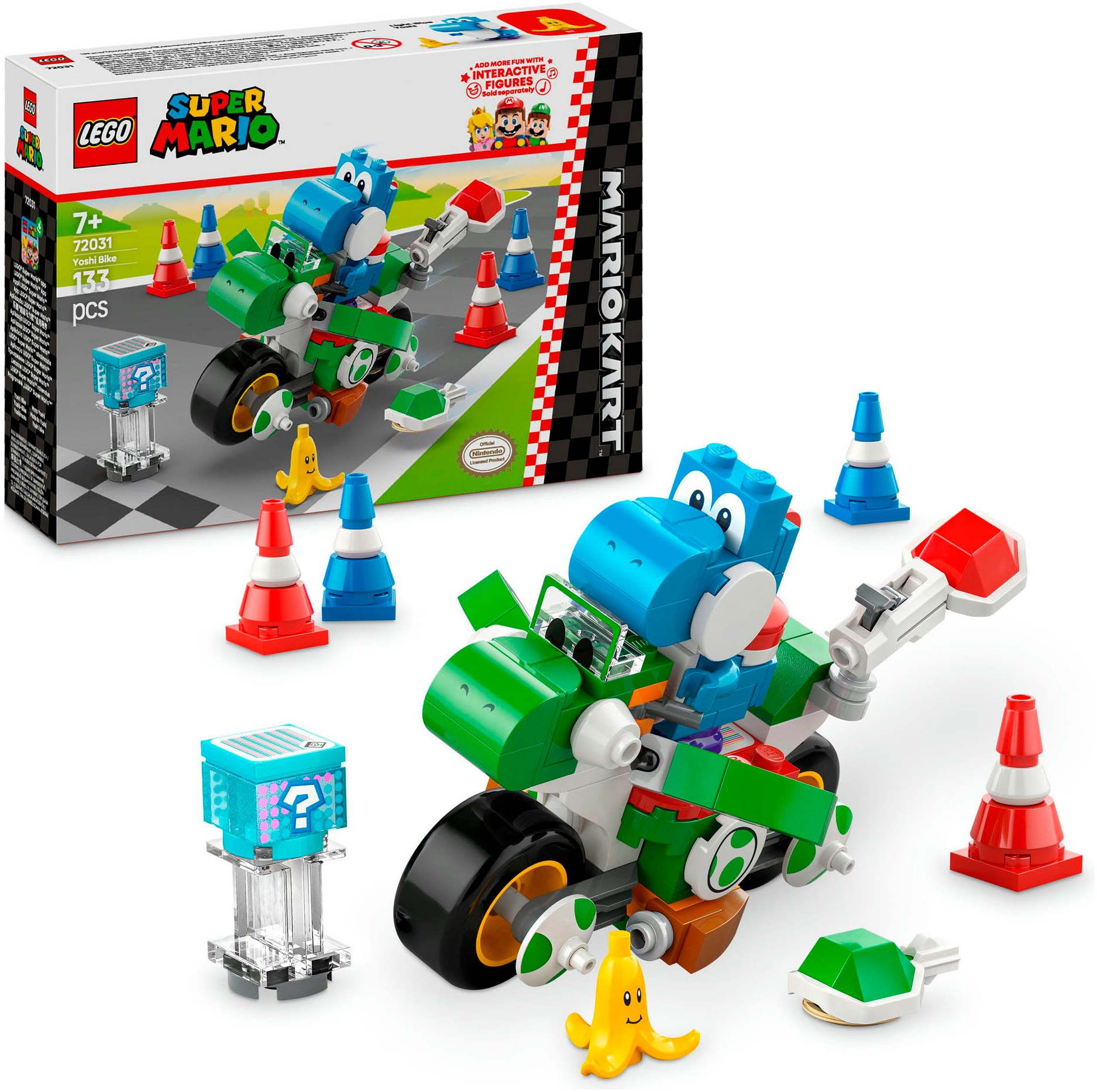 LEGO® Konstruktionsspielsteine »Mario Kart™ – Yoshi–Bike (72031), LEGO Super Mario«, (133...